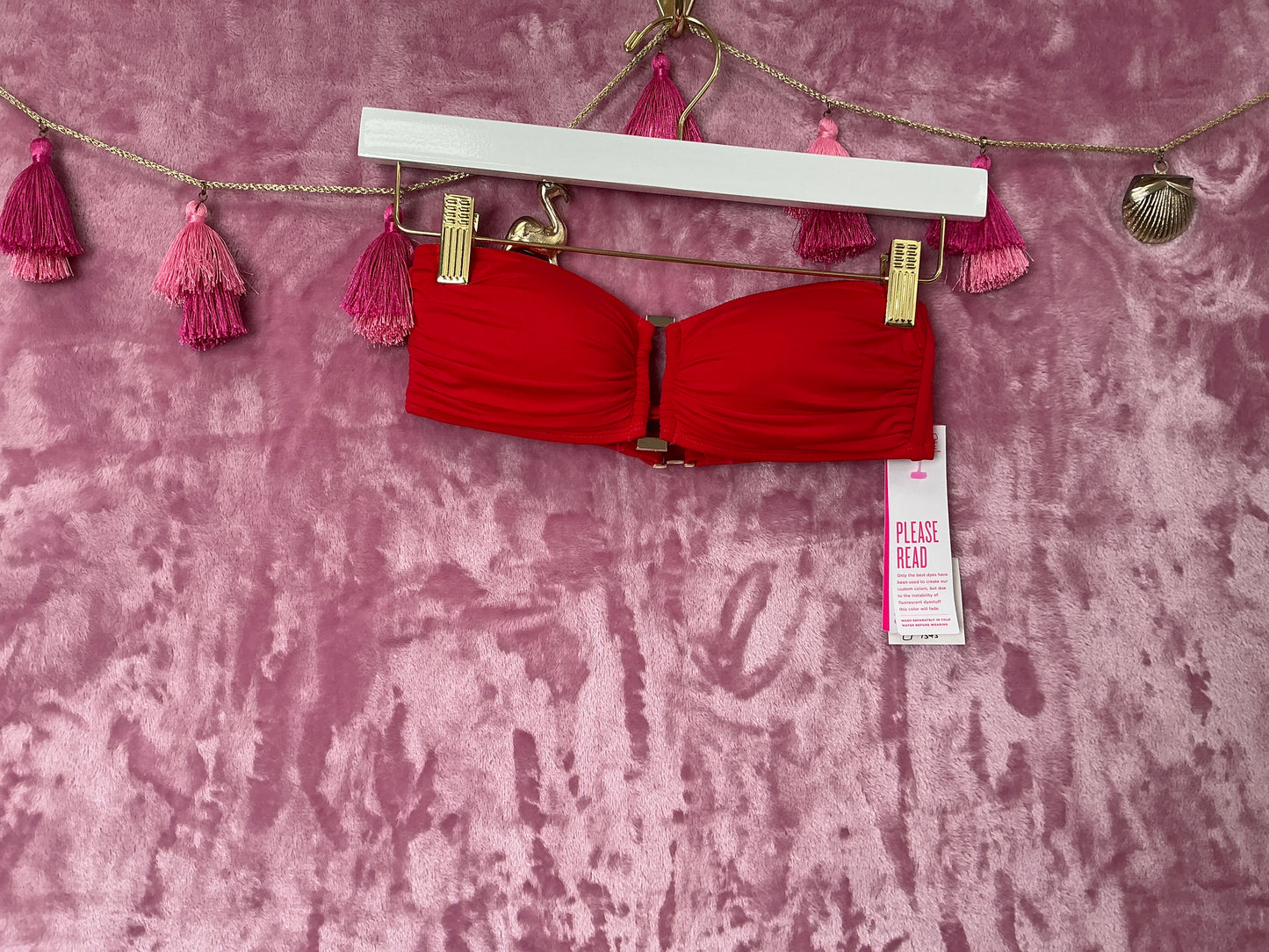 Lilly Pulitzer Bikini Top NWT - Mayz Bandeau Top - Ruby Red - Size 0