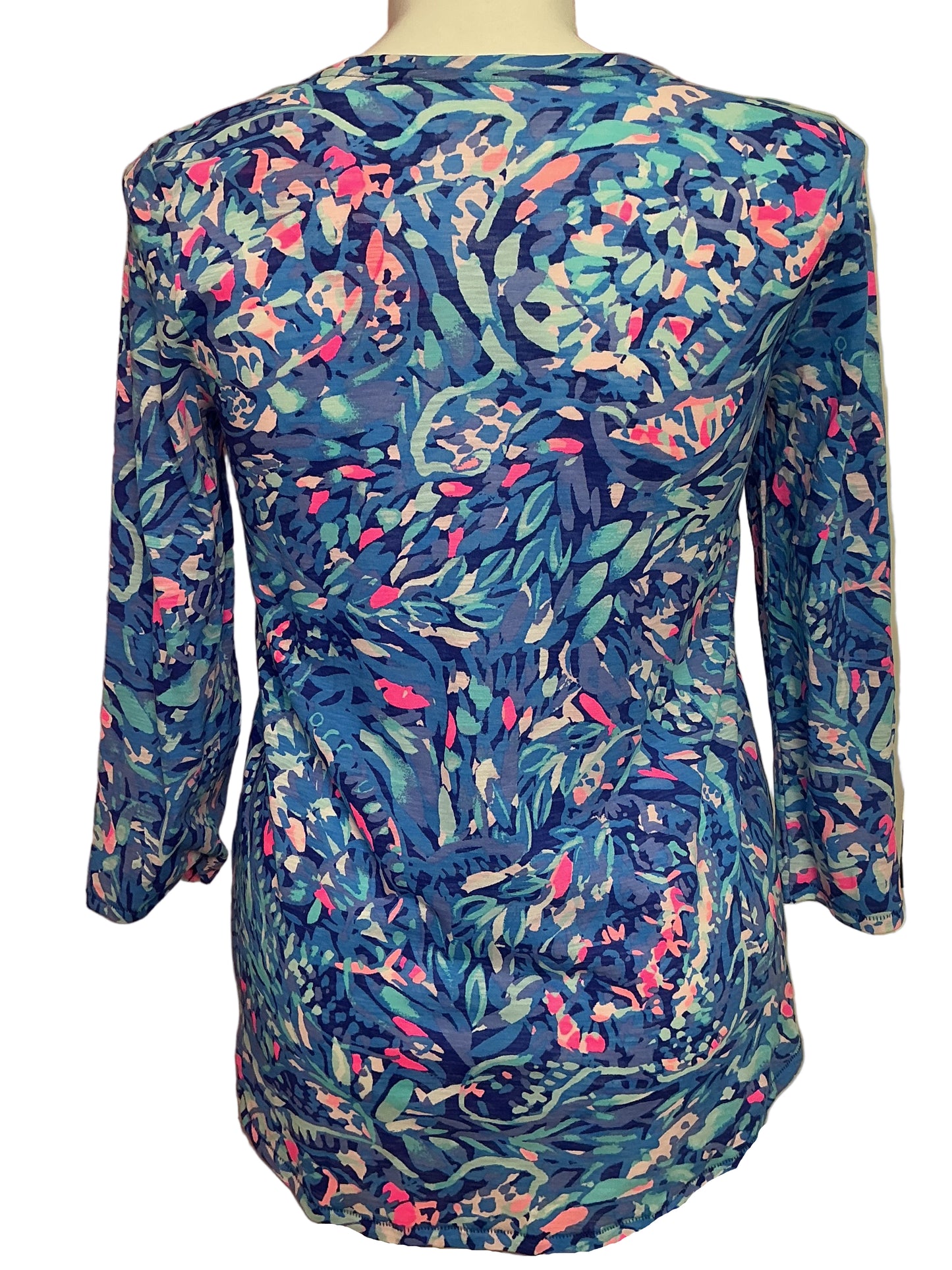 Lilly Pulitzer NWT - Etta 3/4 Sleeve Top - Royal Purple Party Wave - Size M