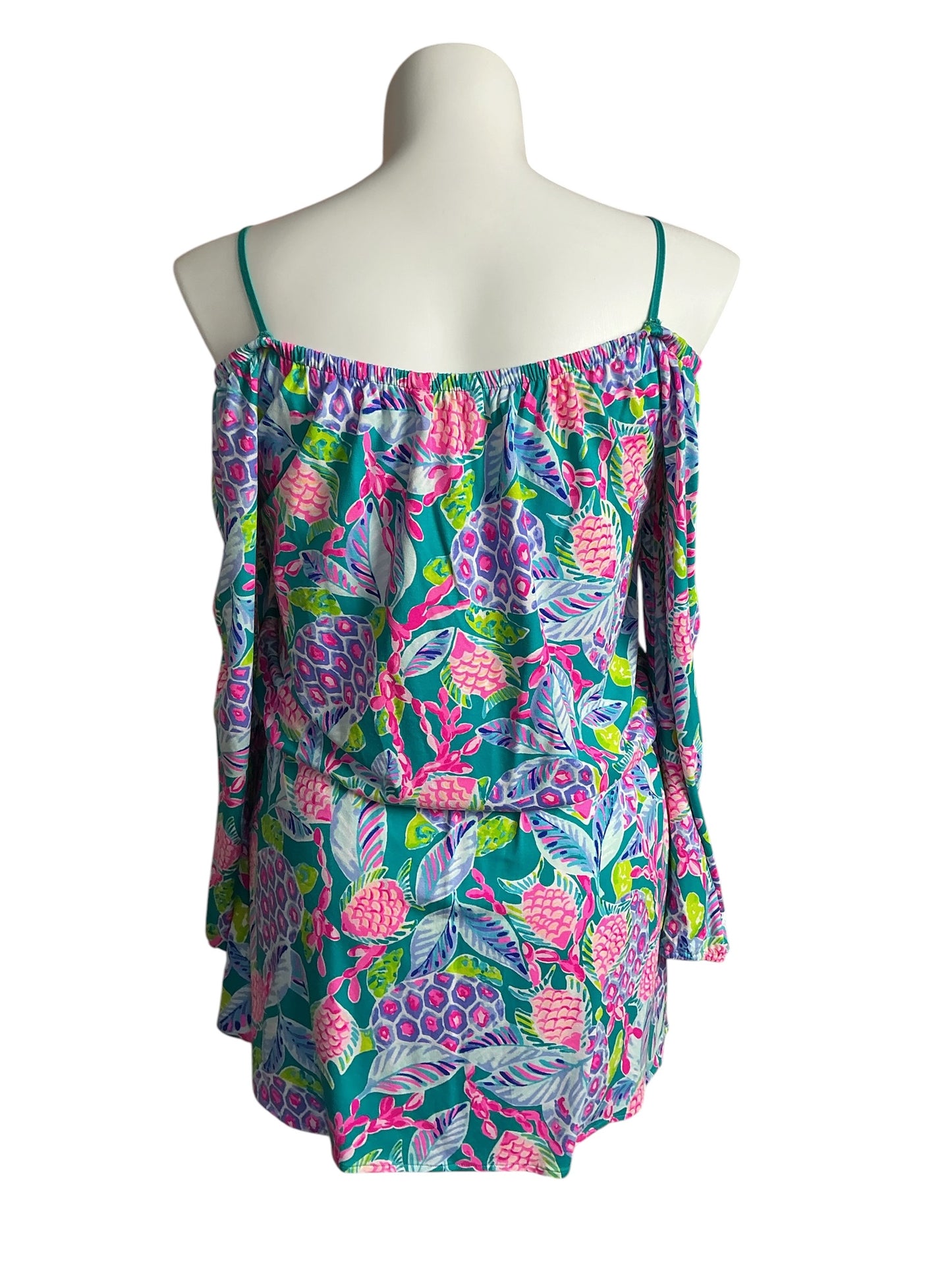 Lilly Pulitzer NWT Lana Skort Romper Maldives Green Turtle Wave - Size L