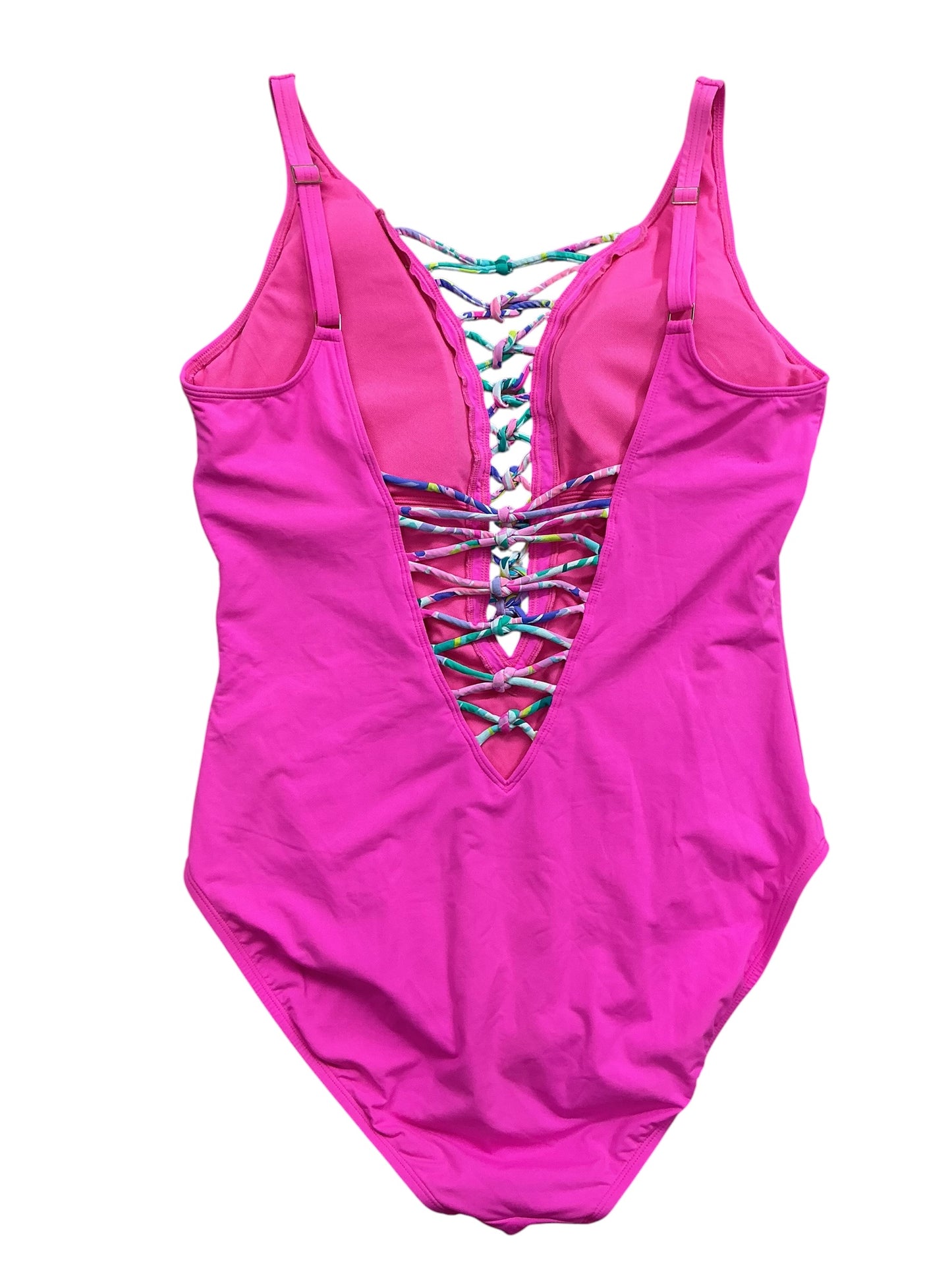 Lilly Pulitzer Isle Lattice One Piece Swimsuit Plumeria Pink - Size 14