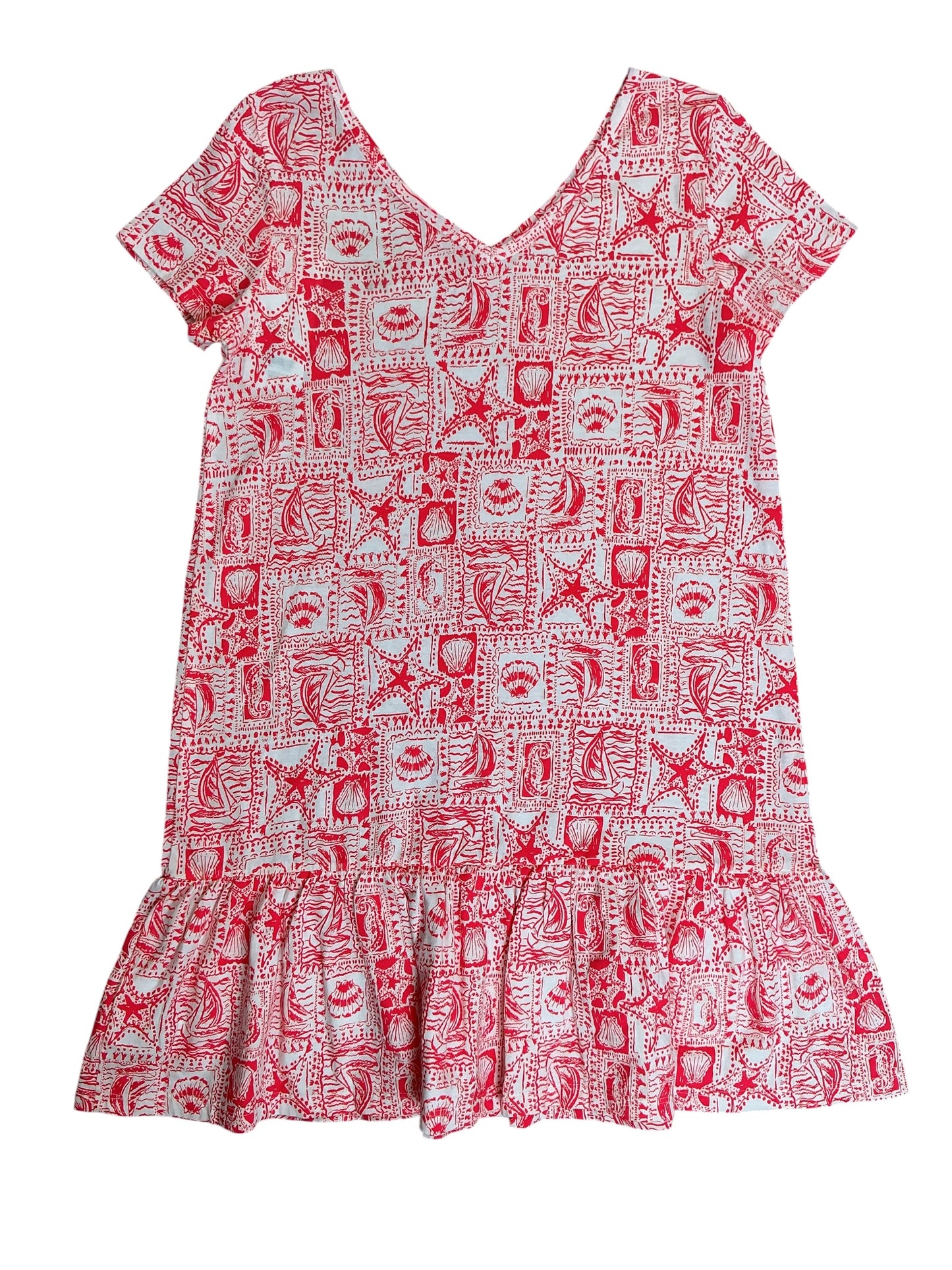 Lilly Pulitzer NWT Kids Girls Mini Camilla Short Sleeve Dress Mizner Red Seaside Harbour - Size L