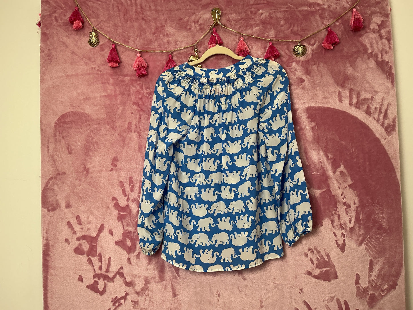 Lilly Pulitzer NWT Blouse Bay Blue Tusk In Sun Middle - Size S