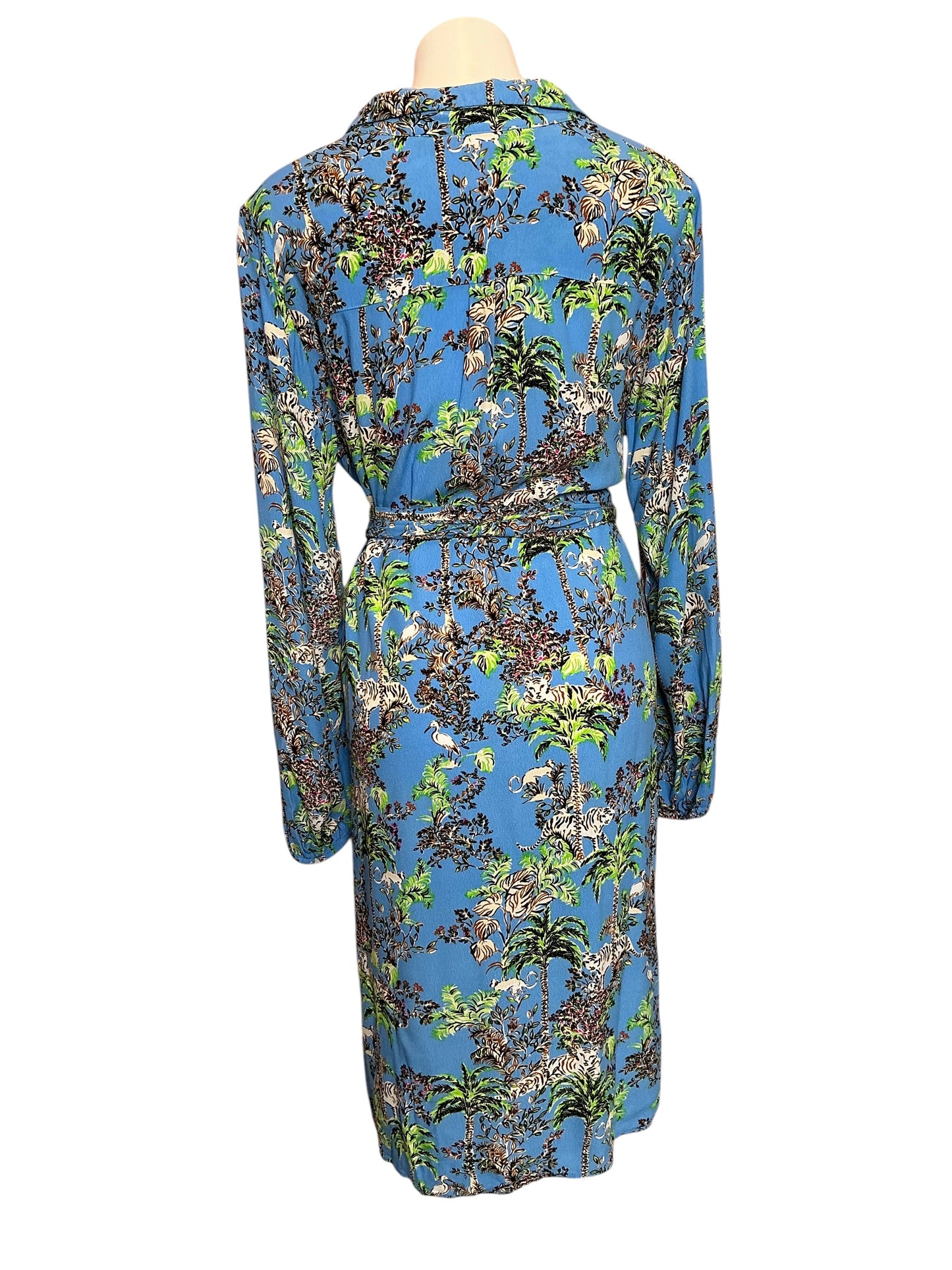 Lilly Pulitzer Bethanna Shirt Dress Blue Thisle Tiger Queen - Size XL
