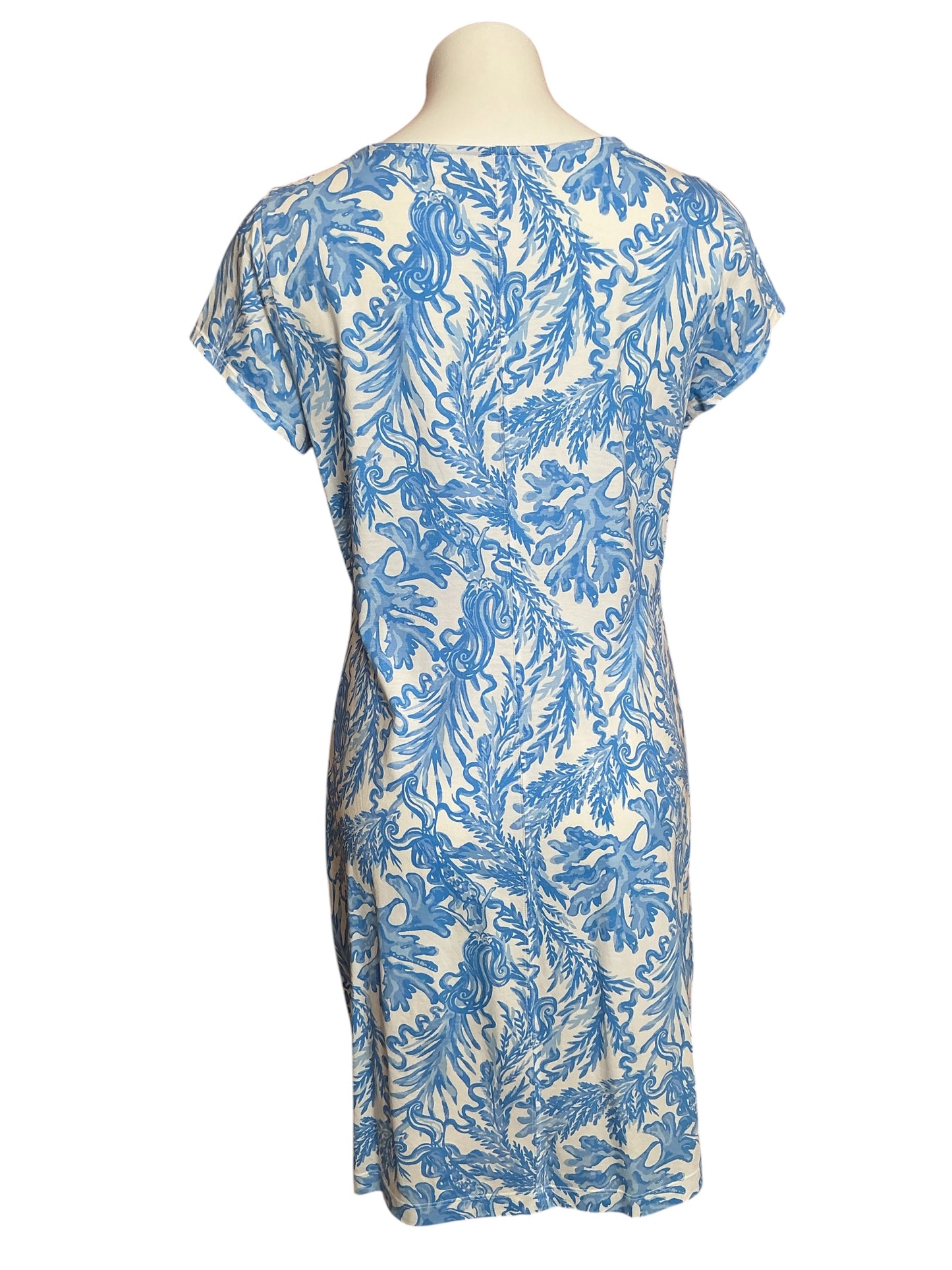 Lilly Pulitzer Brewster Dress Resort White Aqua Lounge - Size L