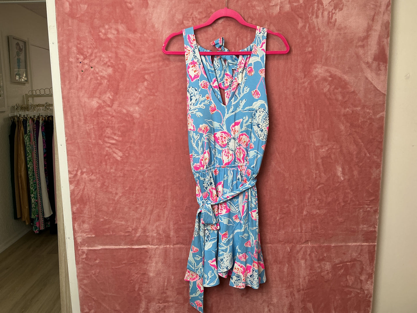 Lilly Pulitzer NWT Camri Halter Romper Bahamian Rhapsody - Size M