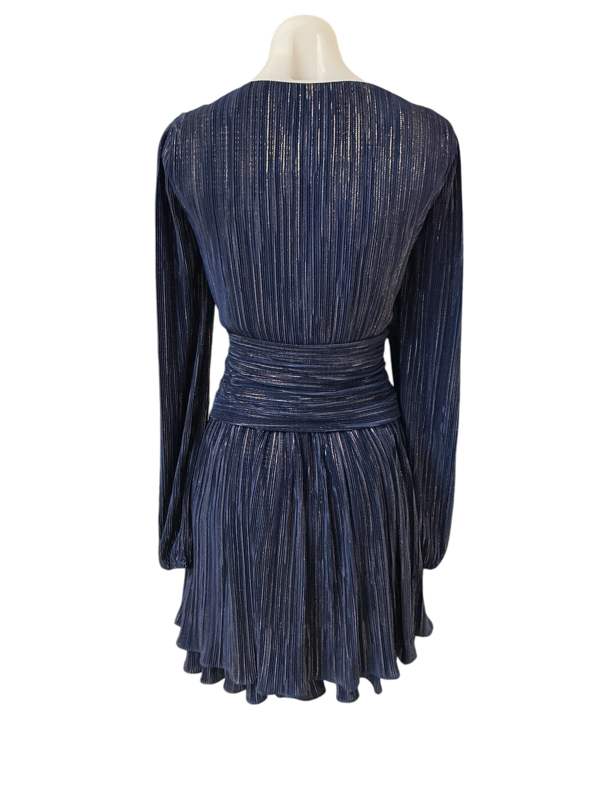 Lilly Pulitzer NWT Jessamine Long Sleeve Dress Low Tide Navy Foil Printed Crinkle Woven - Size 6