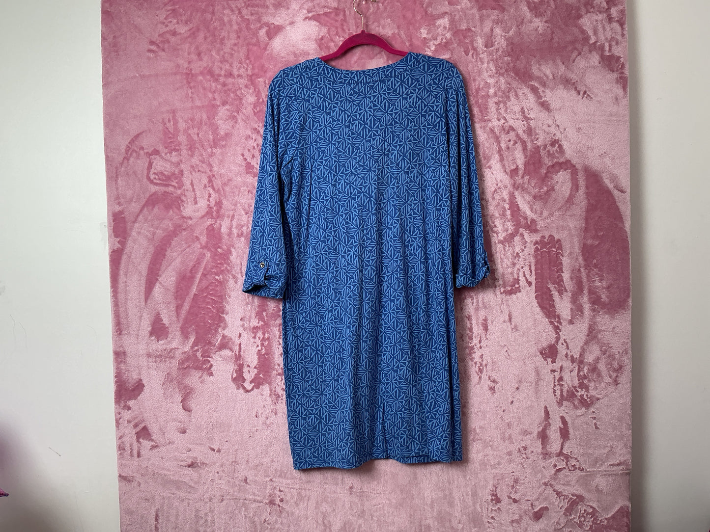 Lilly Pulitzer Fairfax 3/4 Sleeve Dress - Alba Blue Easy Peasy - Size M