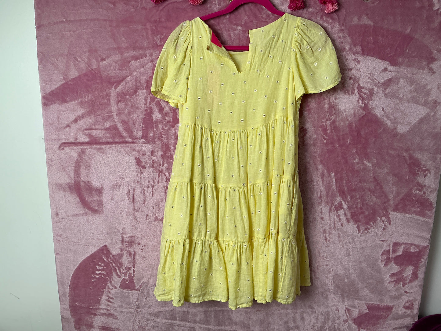 Lilly Pulitzer Dress NWT - Jocelyn Short Sleeve - Finch Yellow - You Drive Me Daisy Embroidered - Size XXS