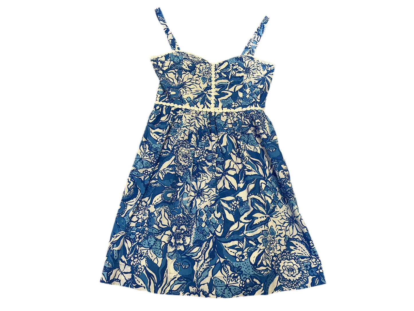 Lilly Pulitzer NWT - Haylan Cotton Dress - Blue Tang Flocking Fabulous - Size 4