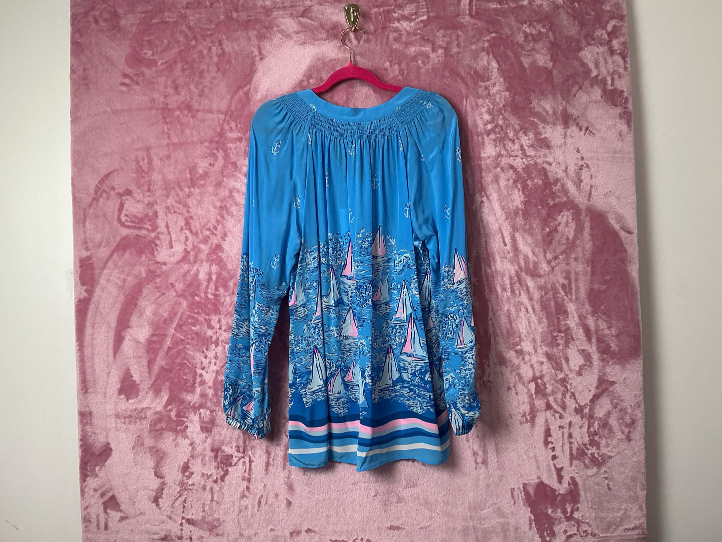 Lilly Pulitzer NWT Elsa Top Lunar Blue A Lil Nature Engineered - Size XXL