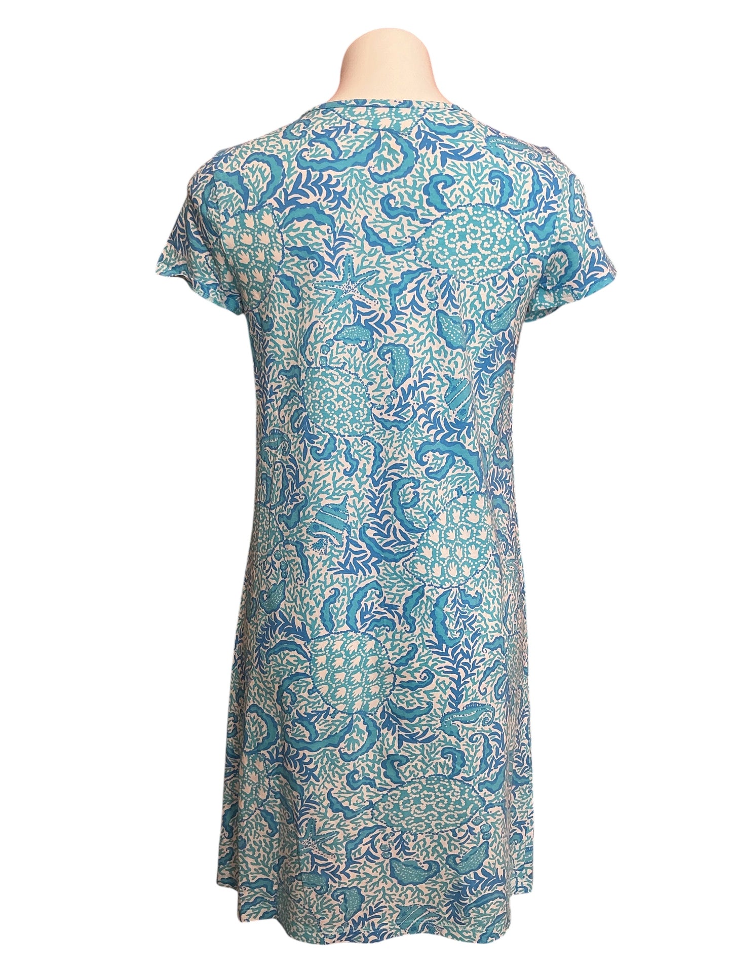 Lilly Pulitzer Etta V Neck T Shirt Dress Coral Of The Story - Size S