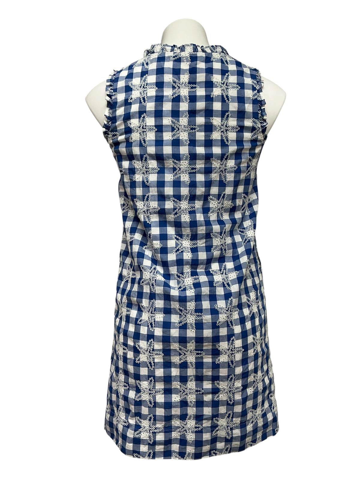 Lilly Pulitzer Kavalla Dress Starlight Navy Starfishing Embroidered Gingham - Size XXS