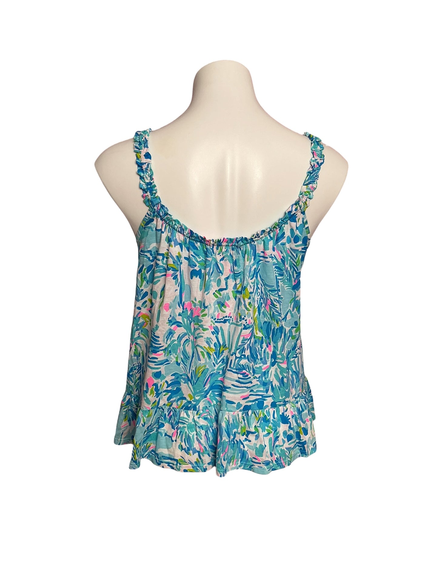Lilly Pulitzer Loro Top Blue Ibiza Cabana Cocktail - Size M