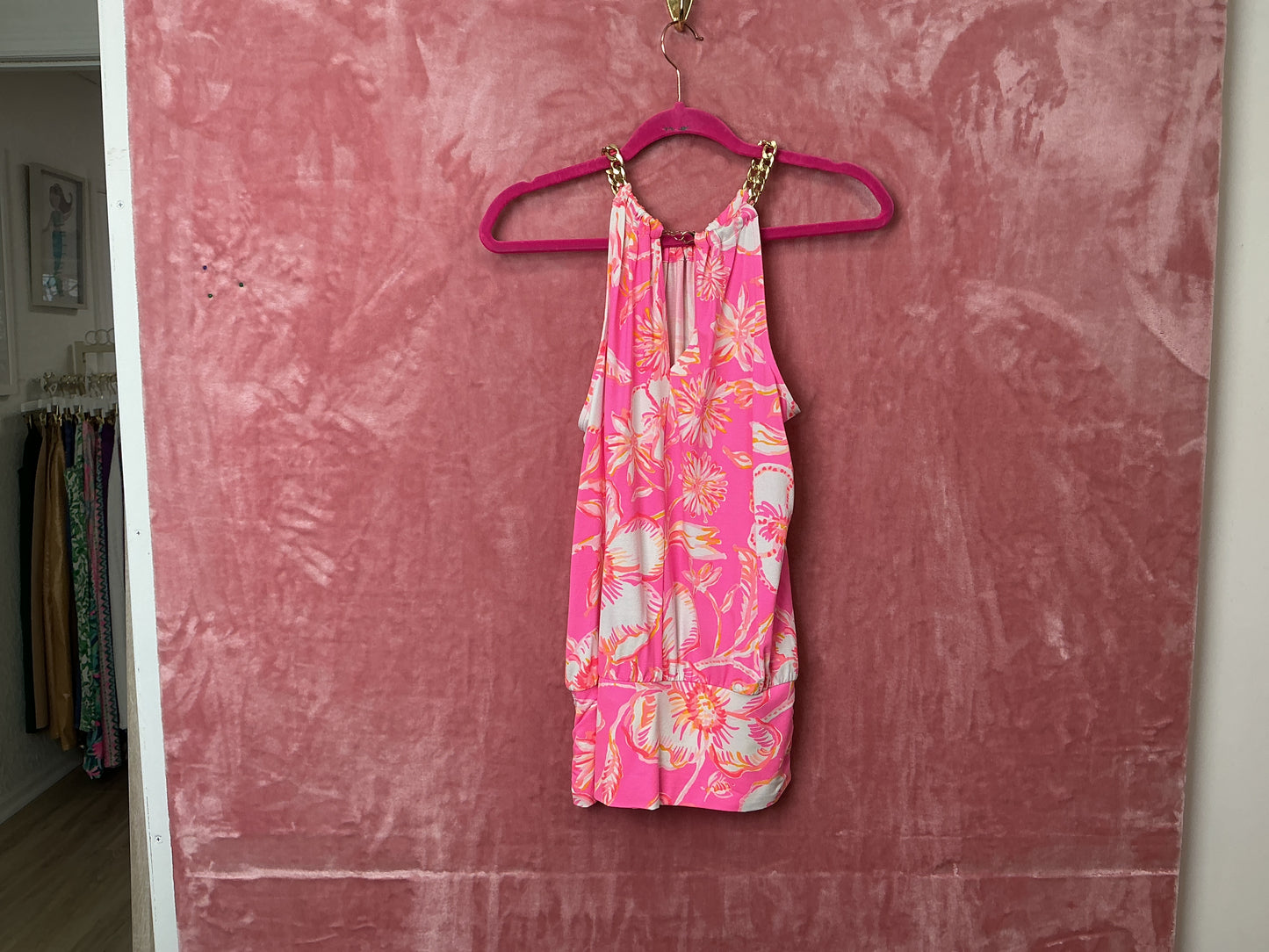 Lilly Pulitzer NWT Bowen Top Prosecco Pin Beachy Blooms - Size S