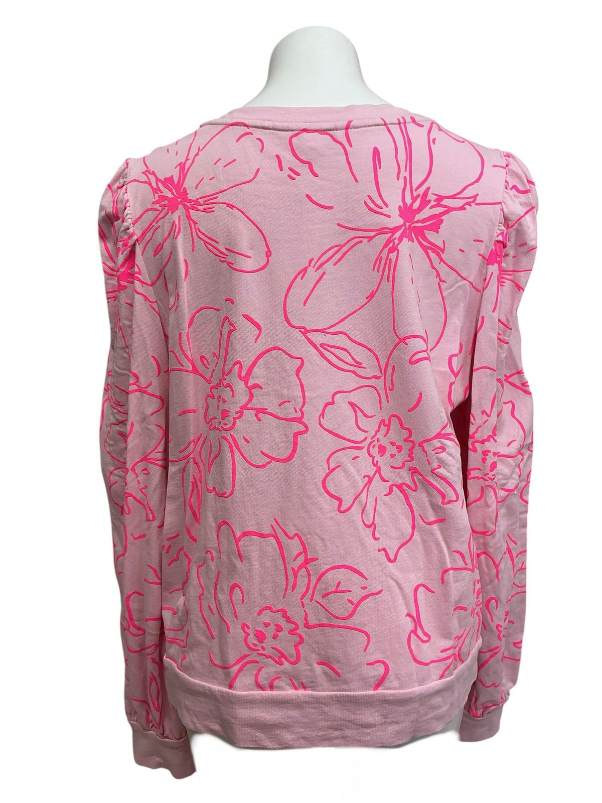 Lilly Pulitzer Lissome Sweatshirt Pink Blossom Open Floral Jacquard - Size XL