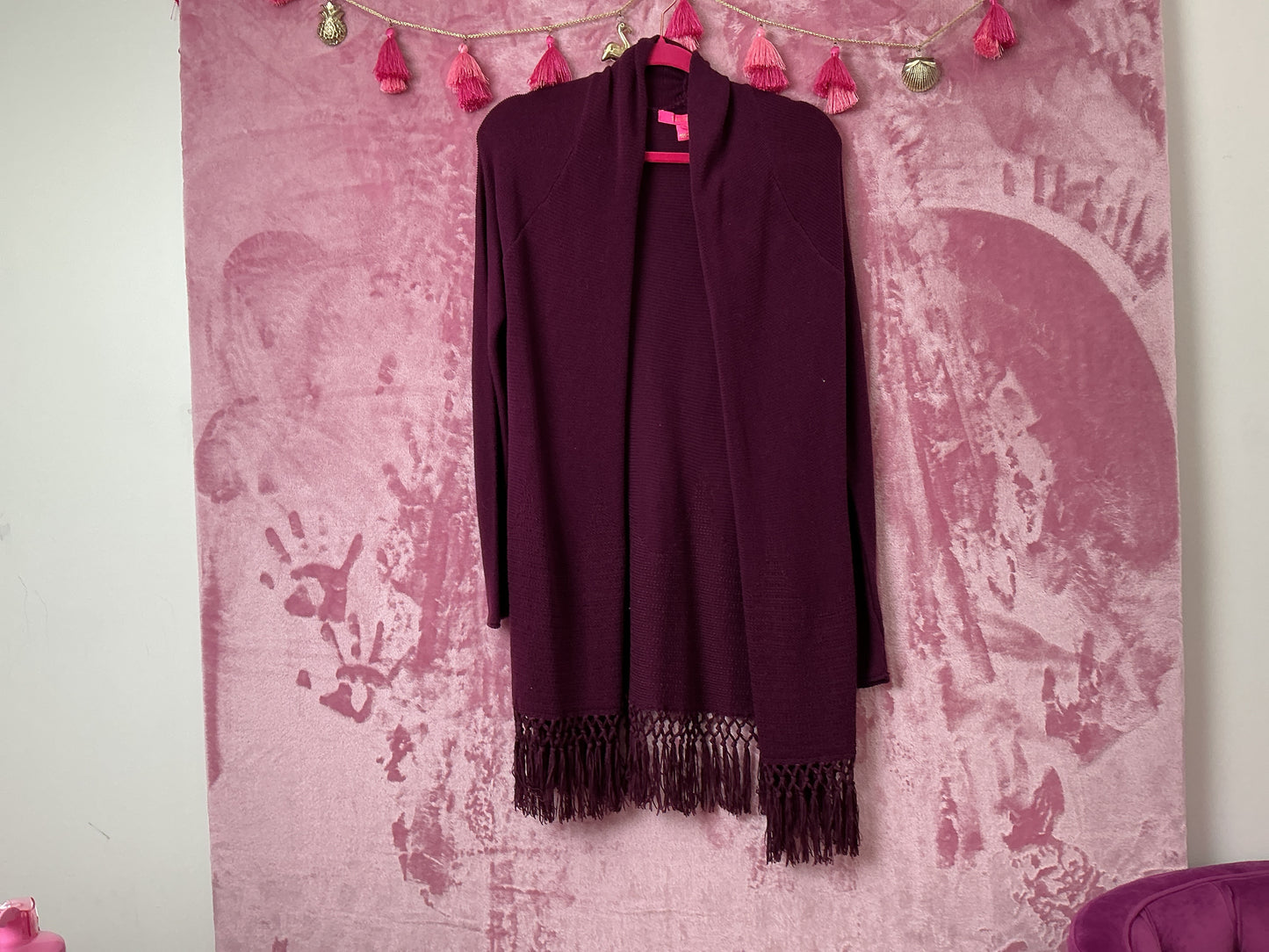 Lilly Pulitzer NWT Tatum Cardigan Cabernet Berry - Size S