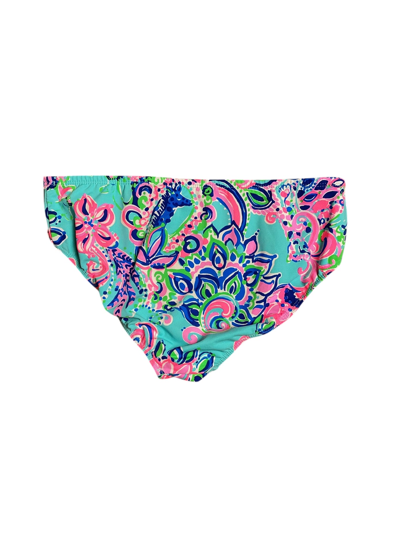 Lilly Pulitzer Lagoon Sarong Hipster Bikini Bottom - Blue Ibiza Aqua La Vista - Size 14