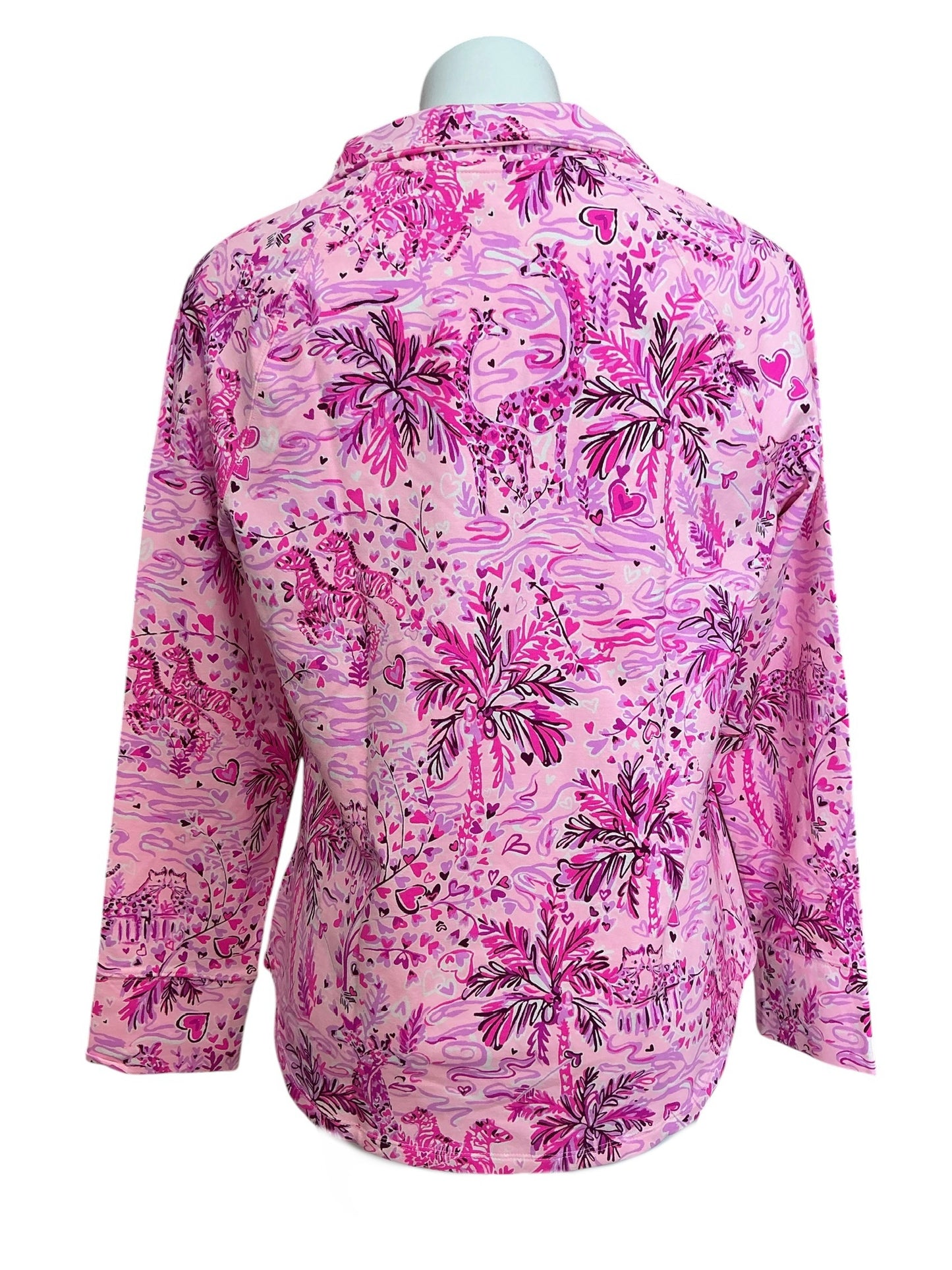 Lilly Pulitzer NWT UPF 50+ Captain Popover Top Pink Blossom Wild About You - Size L