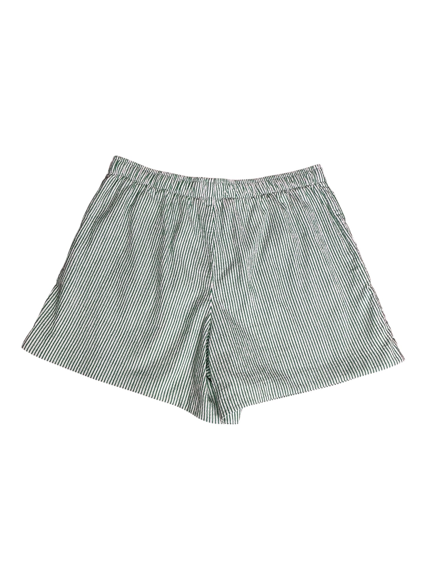 Lilly Pulitzer Ocean View Shorts Green and White Seersucker Stripe - Size M