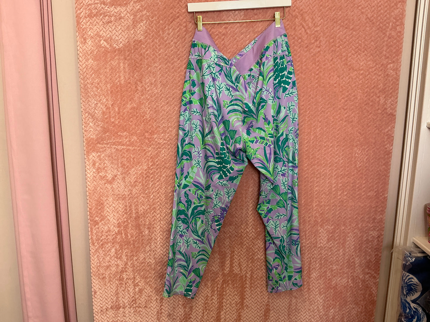 Lilly Pulitzer Run Around Pant Purple Iris - Size XL