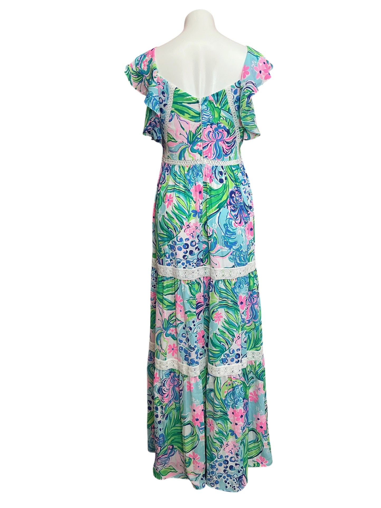 Lilly Pulitzer Ivie Maxi Dress Kitten Around - Size 14