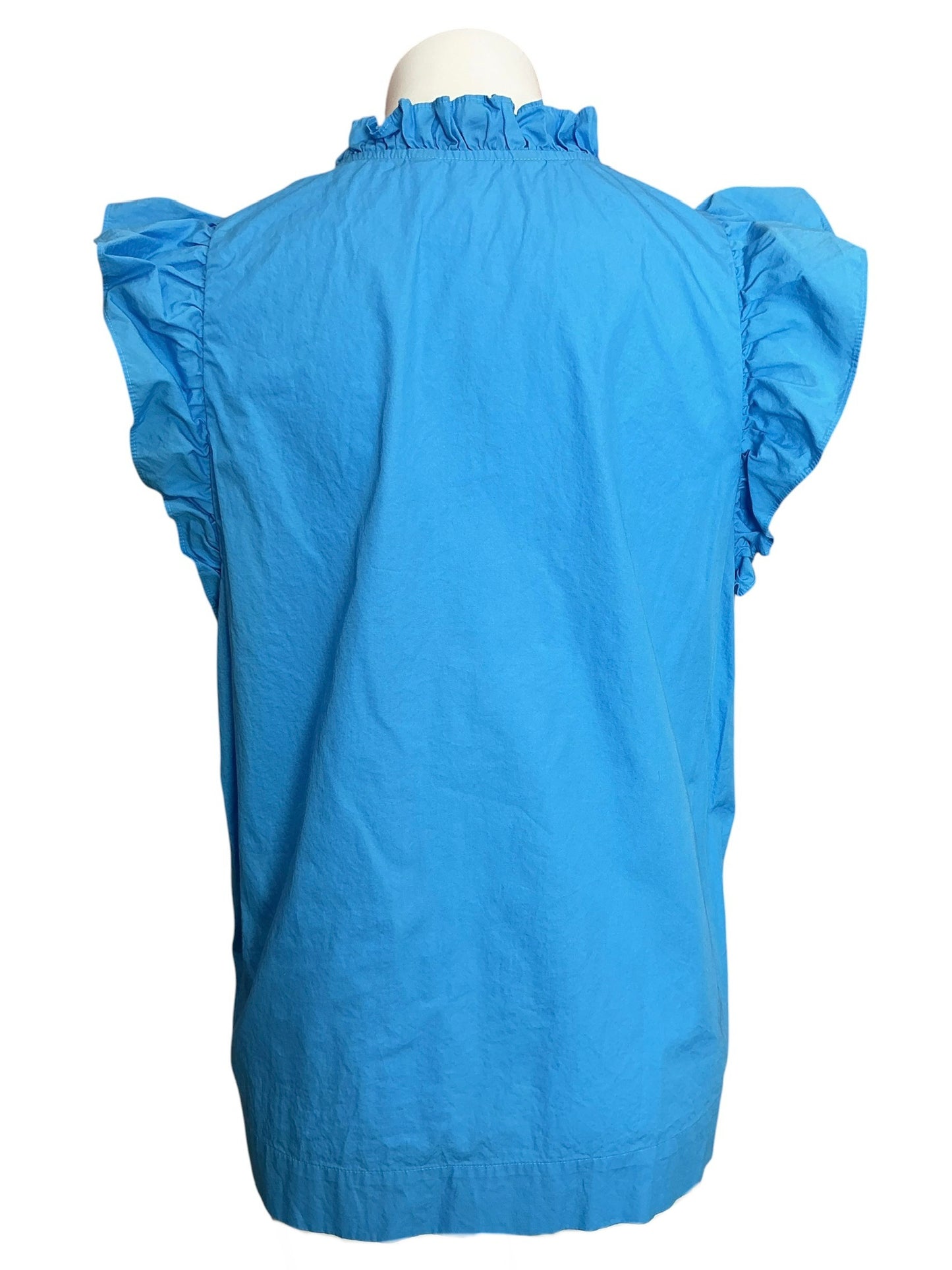 Lilly Pulitzer Klaudie Ruffle Sleeve Top Lunar Blue - Size L