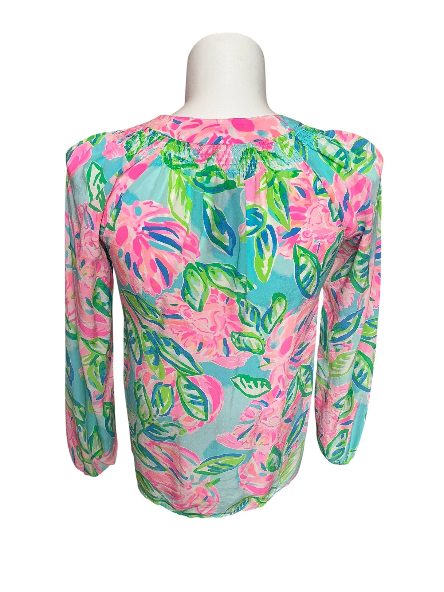 Lilly Pulitzer Elsa Silk Top What a Lovely Place - Size S