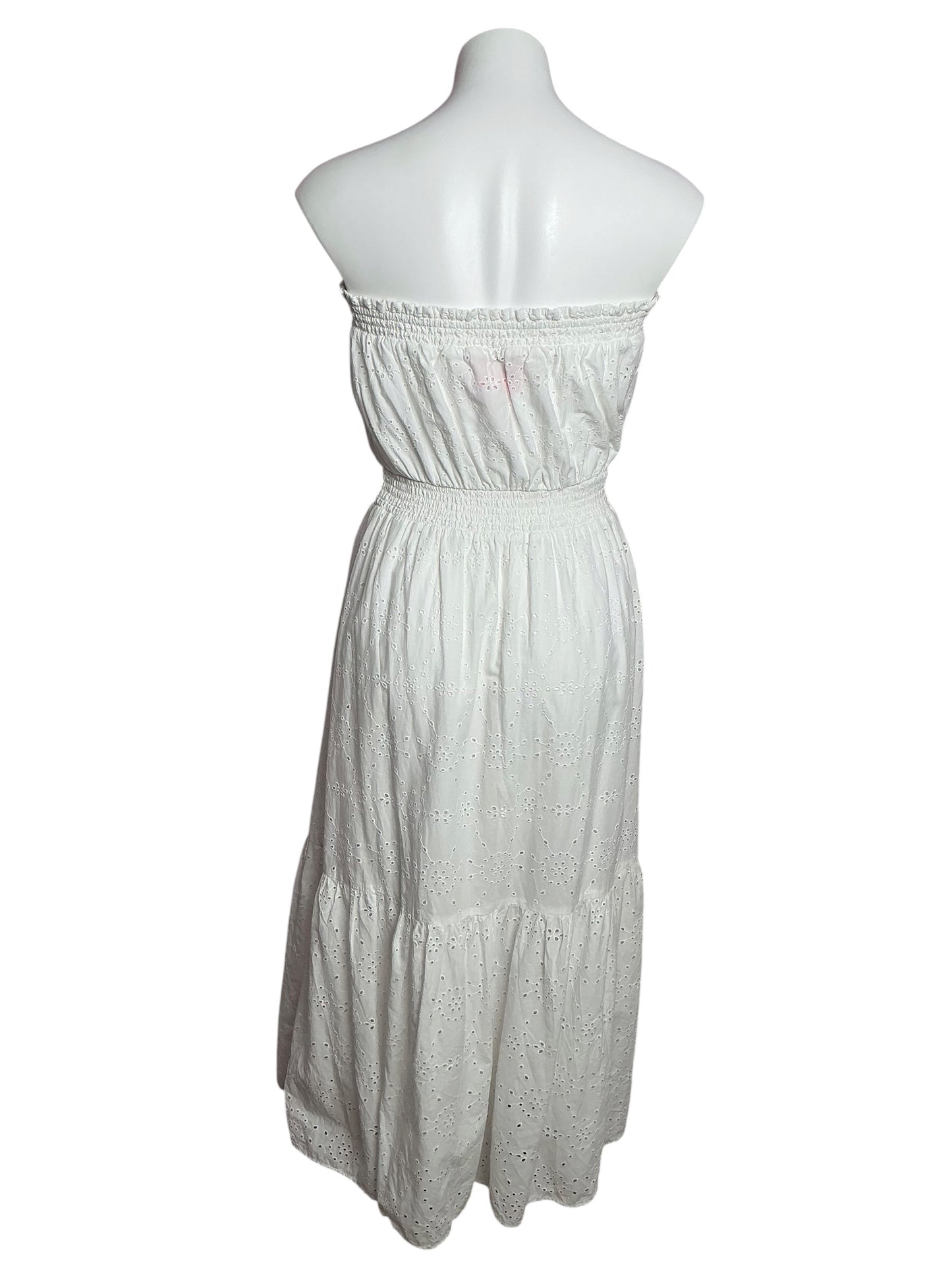 Lilly Pulitzer Nikole Strapless Eyelet Midi Dress Resort White Tidepool Eyelet - Size M