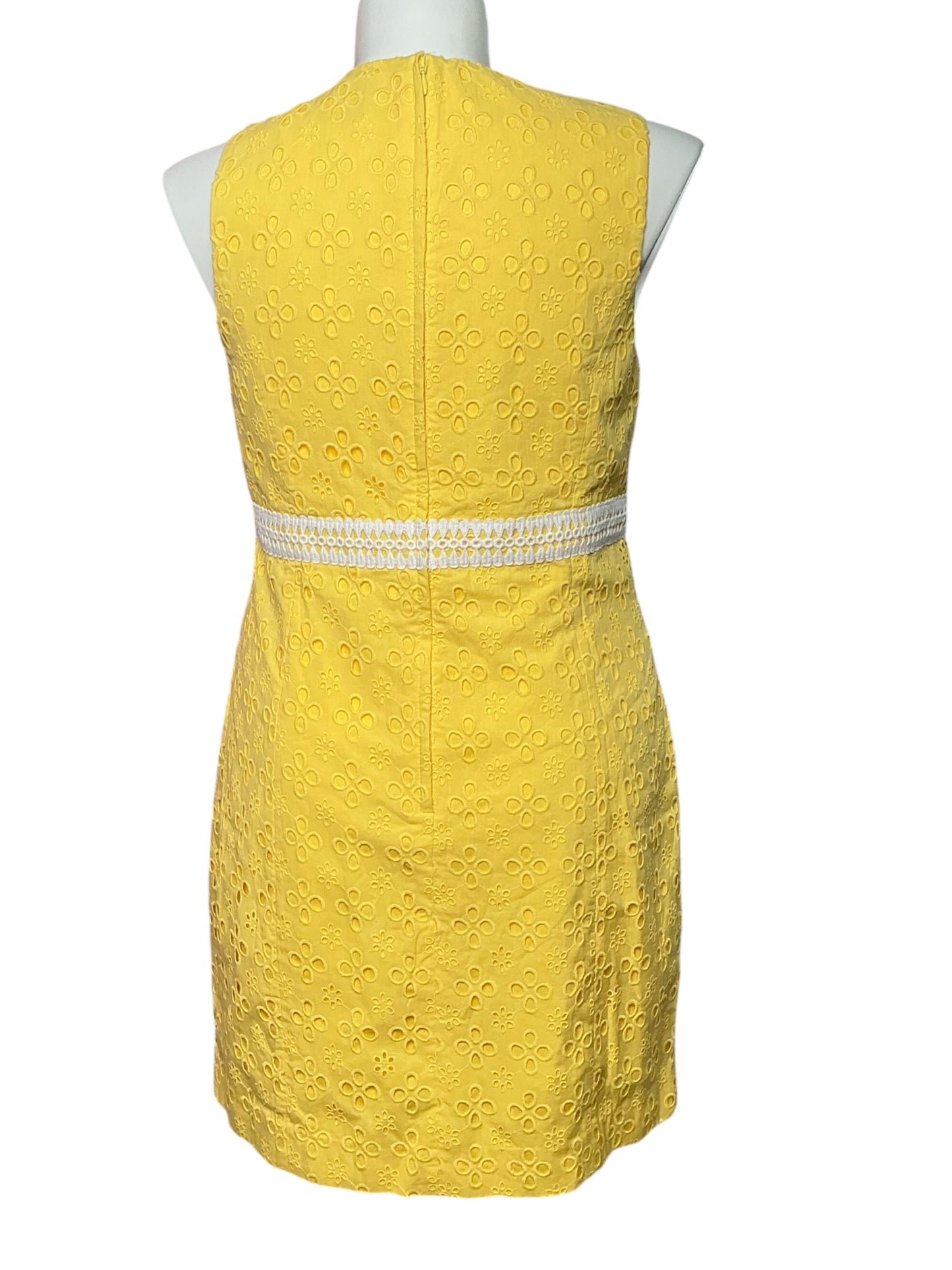 Lilly Pulitzer NWT - Railee Shift Dress - St Tropez Yellow St Tropez Floral Cross Eyelet - Size 14