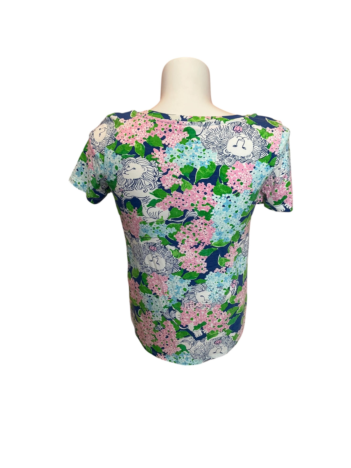Lilly Pulitzer Key West Top Starlight Navy Lydia The Lion - Size S