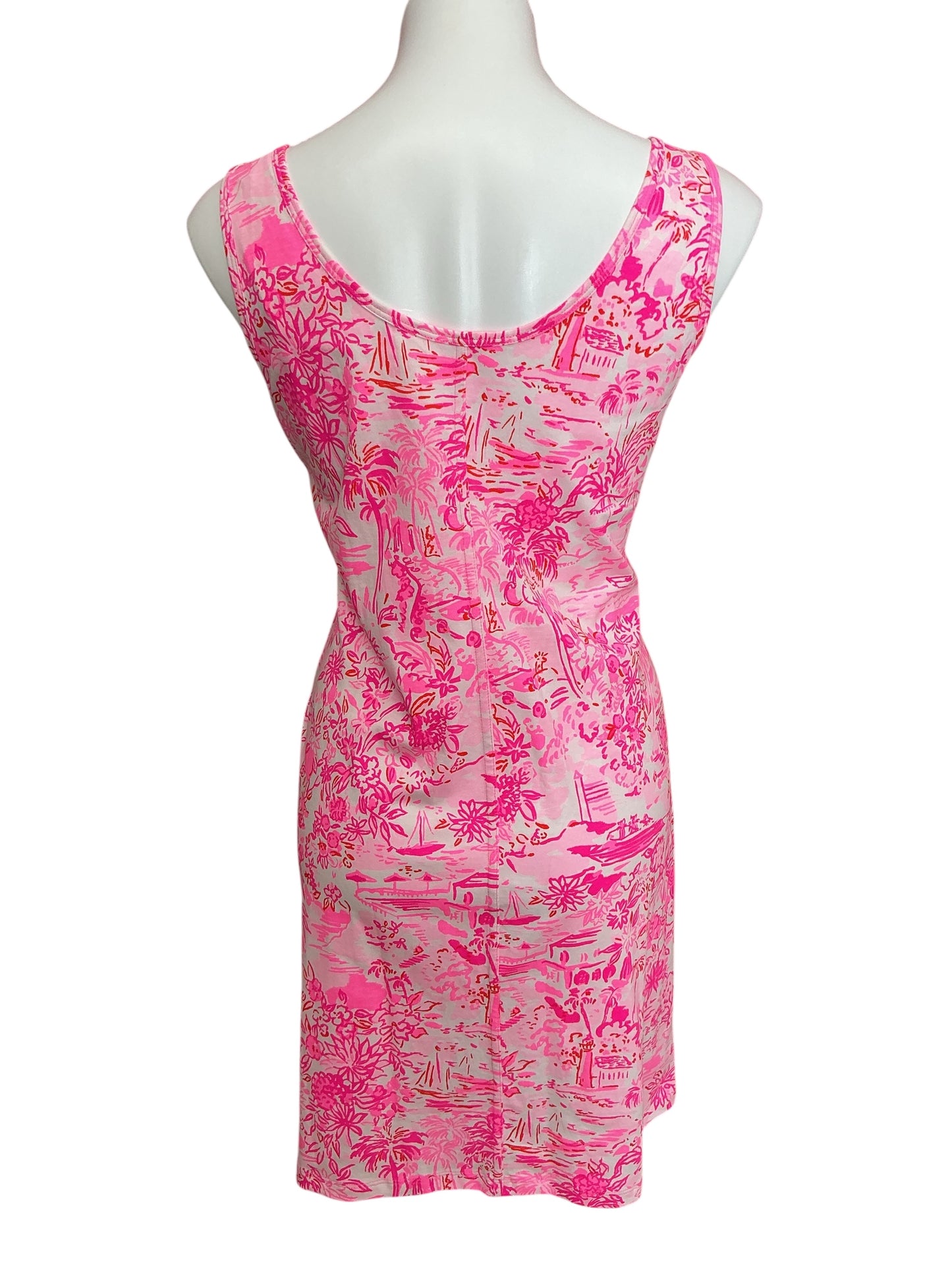 Lilly Pulitzer NWT Newberri Tank Dress Peony Pink Seaside Scene - Size L