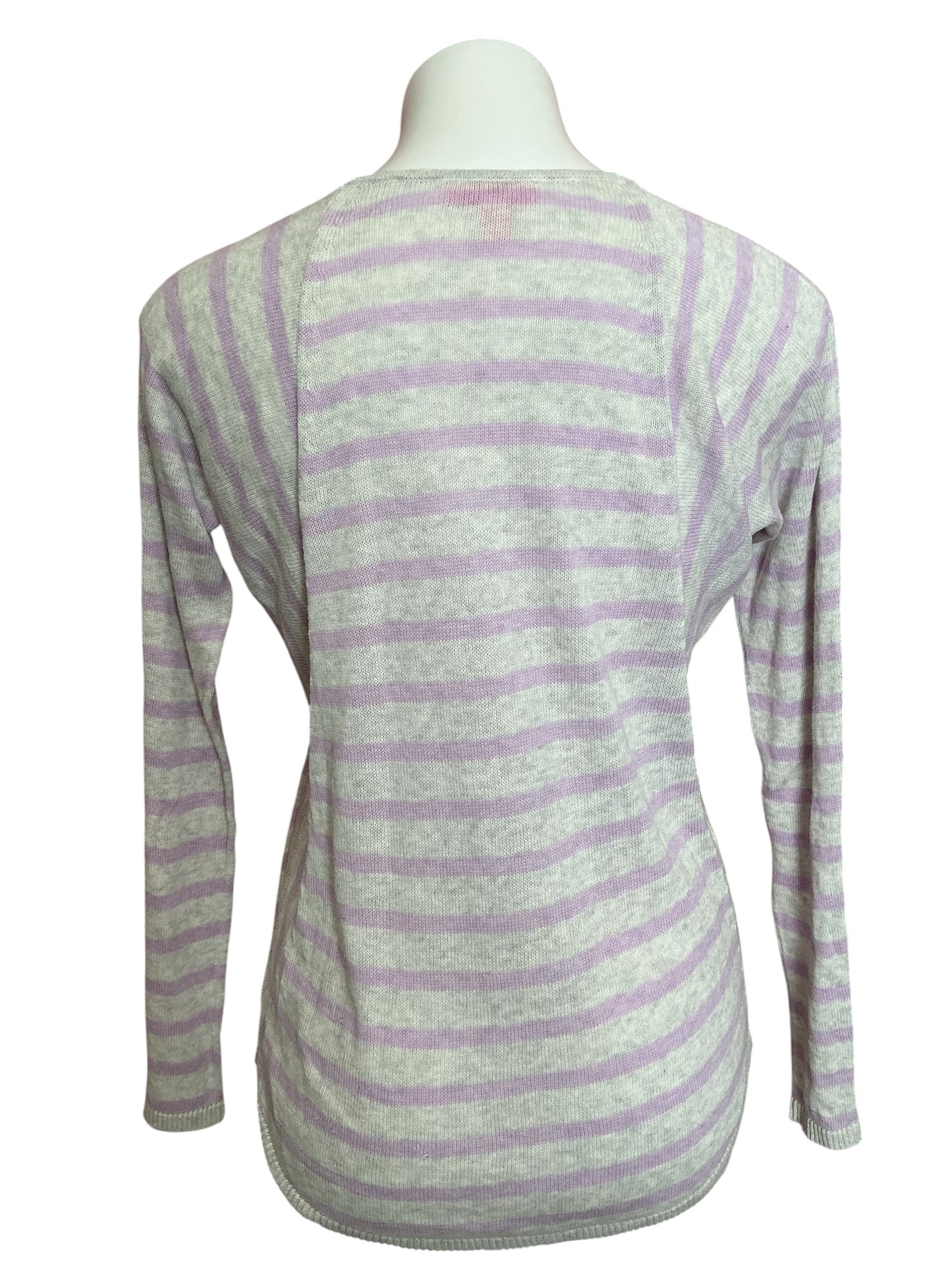 Lilly Pulitzer Stasia V Neck Sweater Heathered Lilac Verbena Serene Stripe - Size XS