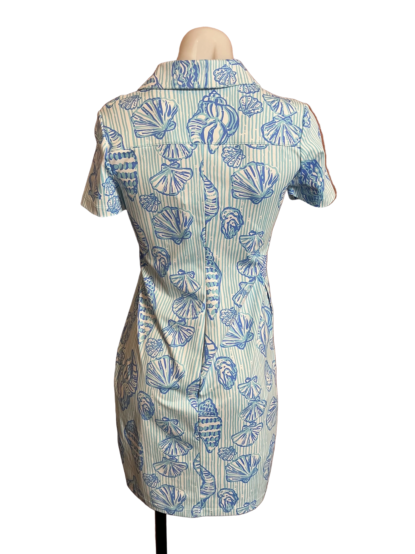 Lilly Pulitzer NWT Mandi UPF 50+ Dress Fresh Water Blue Cool As Shell - Size XXS