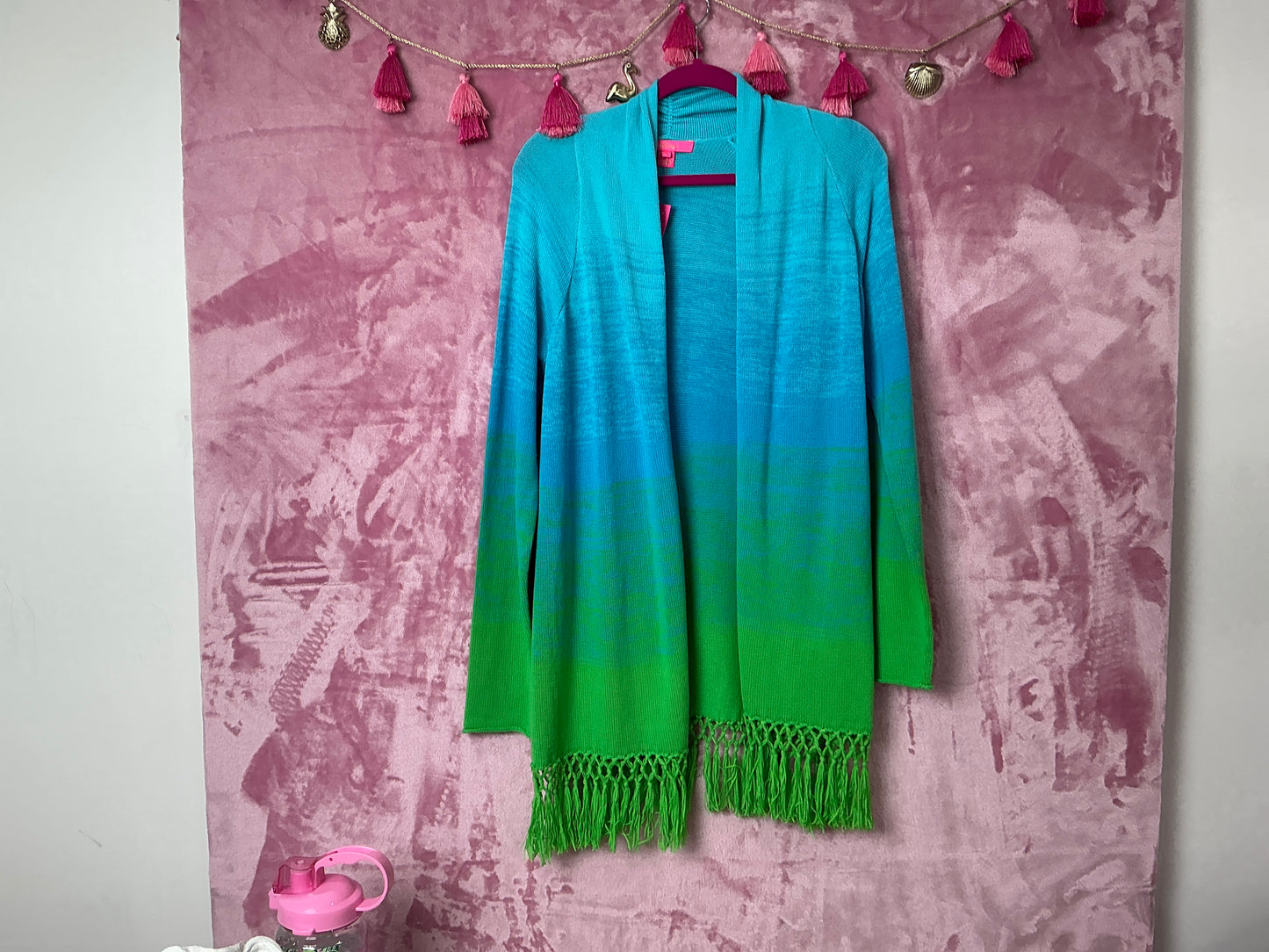 Lilly Pulitzer NWT Tatum Ombré Cardigan Gecko Green Marled Ombré - Size M