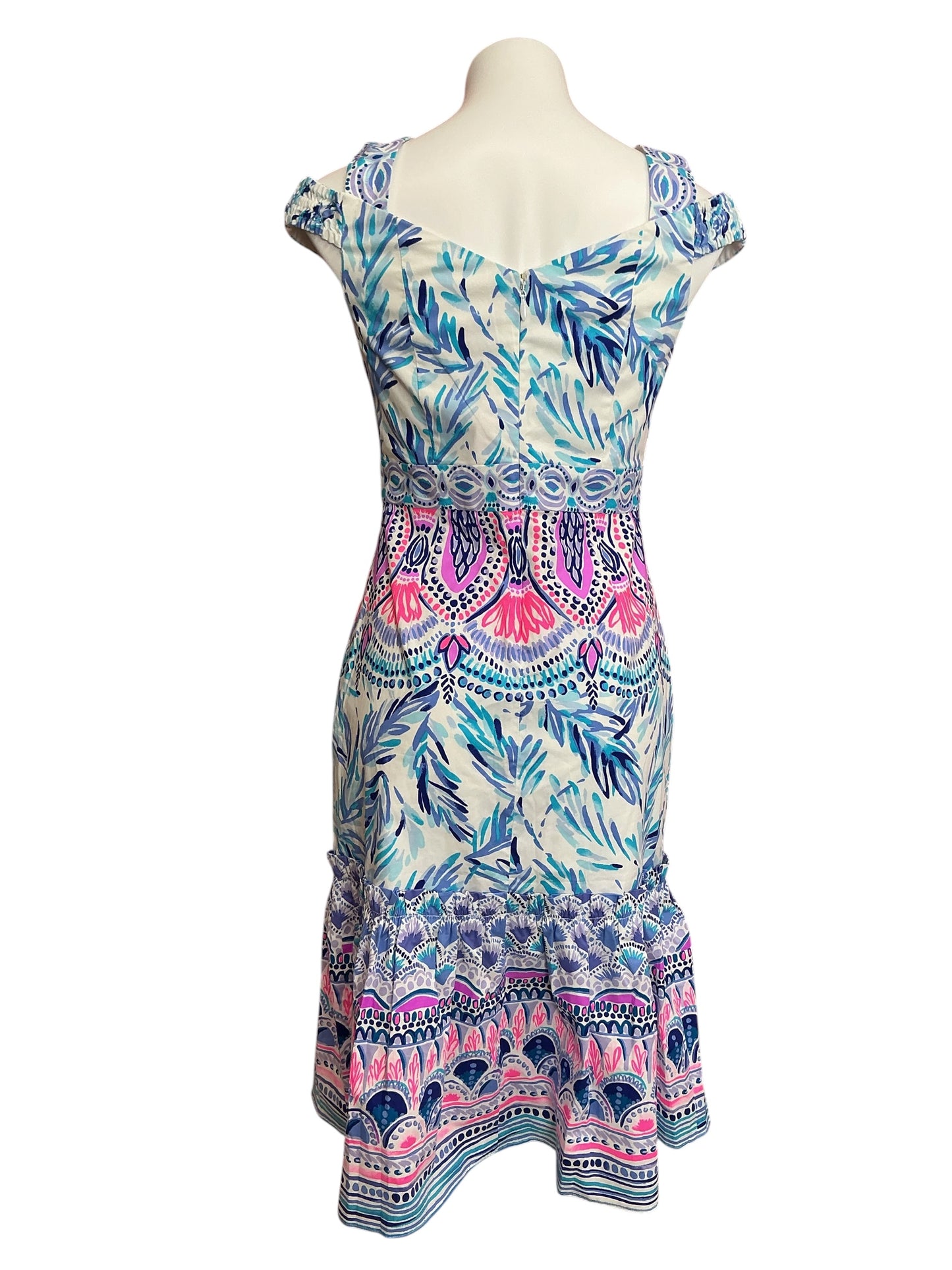 Lilly Pulitzer NWT Iva Midi Dress Resort White Flock Together Engineered - Size 4
