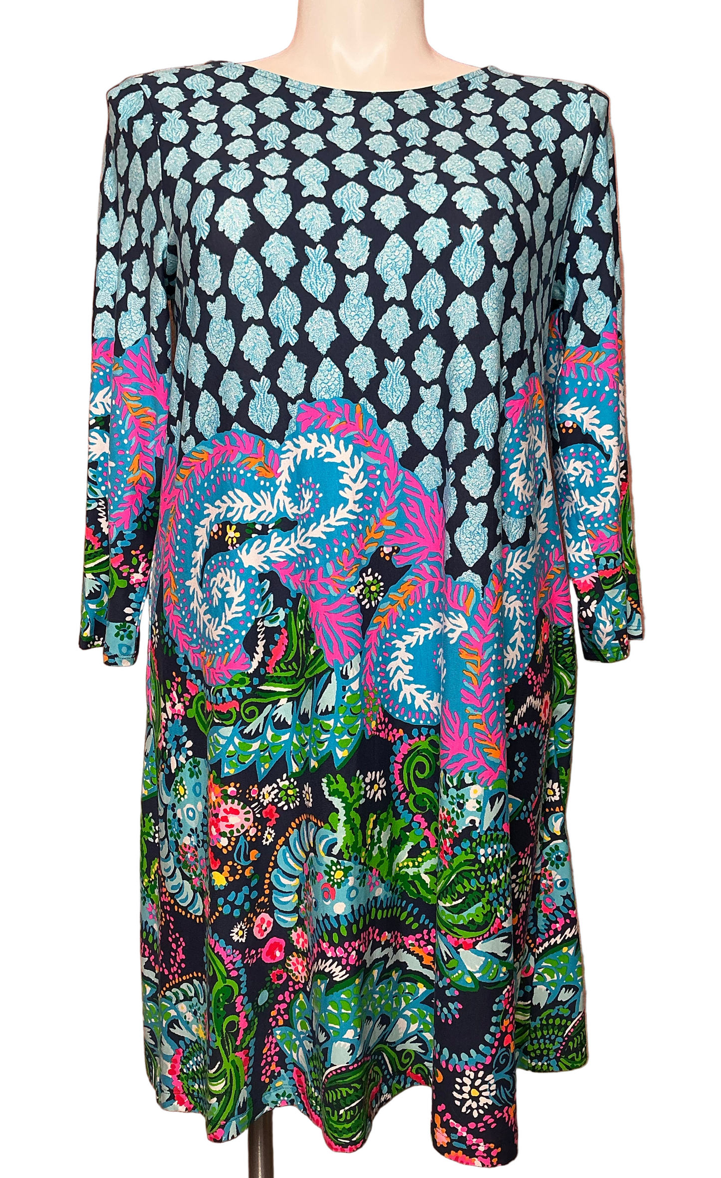 Lilly Pulitzer NWT - Ophelia 3/4 Sleeve Dre - Multi Ride The Wave Engineer - Size XL