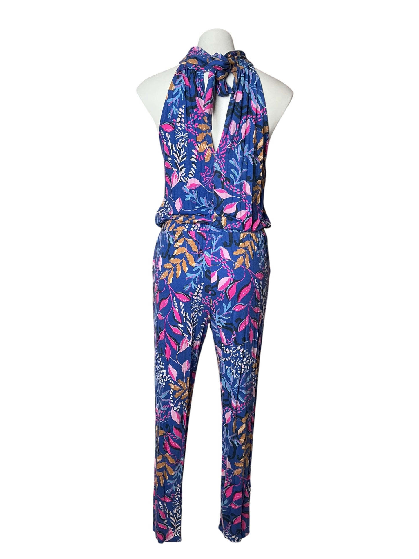 Lilly Pulitzer Wyota Jumpsuit Borealis Blue Absolute Purrfection - Size S