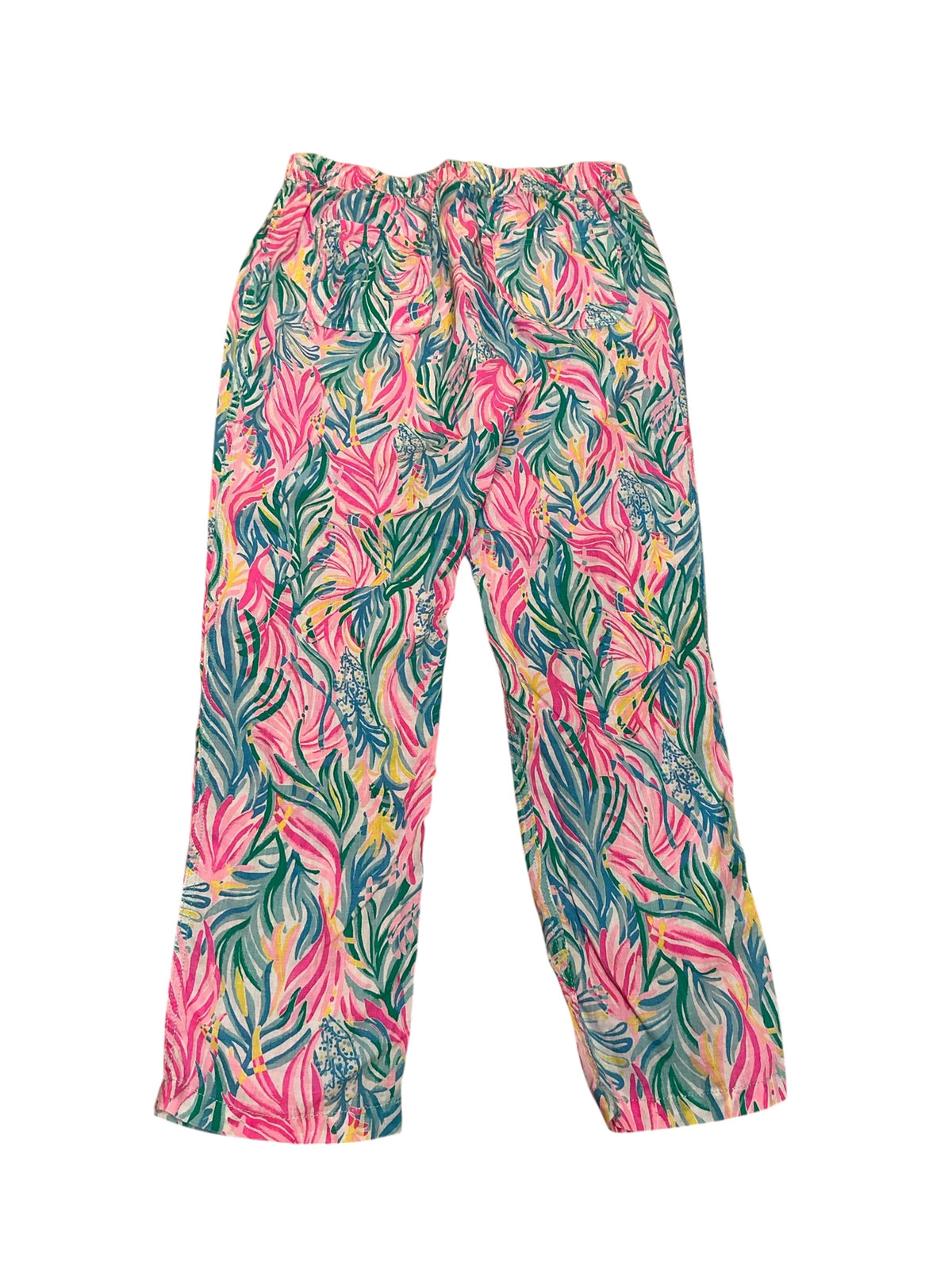 Lilly Pulitzer Taron Linen Pants Sea Turtle Soiree - Size L