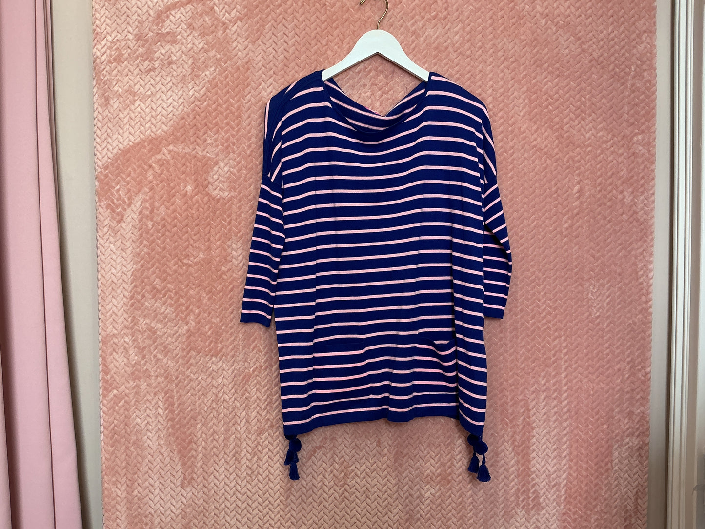 Lilly Pulitzer NWT Elba Sweater Twilight Blue Coastal Shell Stripe - Size XS