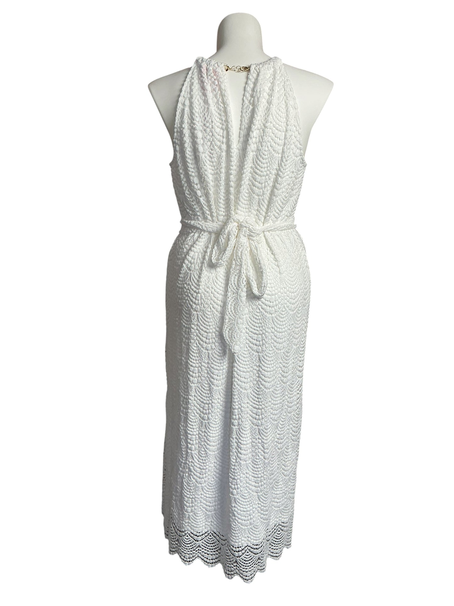 Lilly Pulitzer Bingham Lace Midi Dress Resort White Scalloped Shell - Size XL