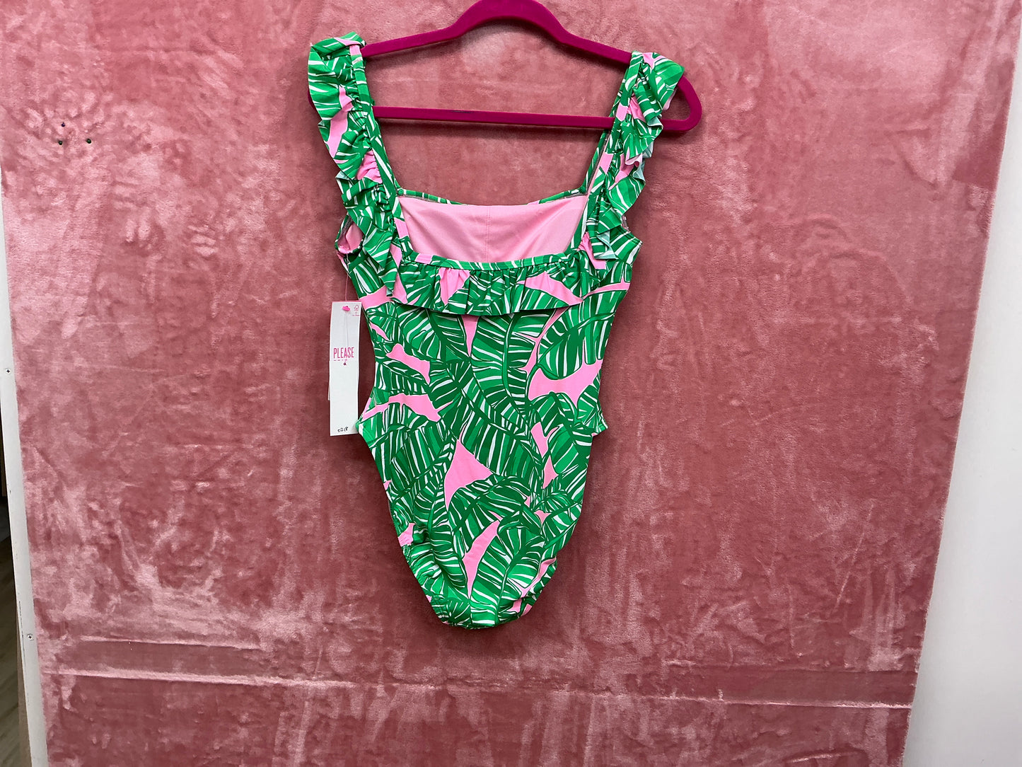 Lilly Pulitzer Aemma Ruffle One Piece NWT, Conch Shell Pink, Let’s Go Bannanas Size 6