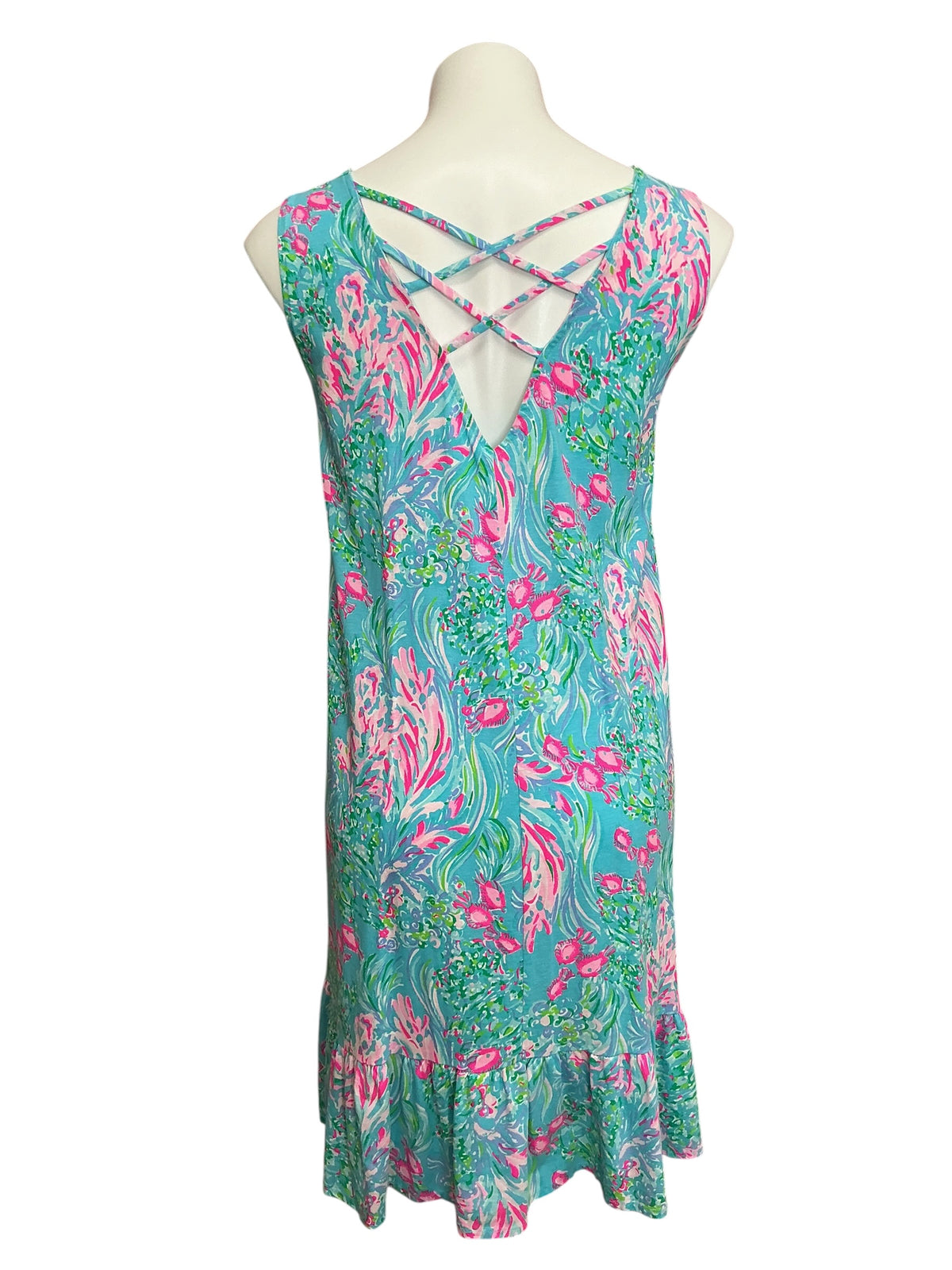 Lilly Pulitzer Kristen Swing Dress Amalfi Blue Best Fishes - Size XXL