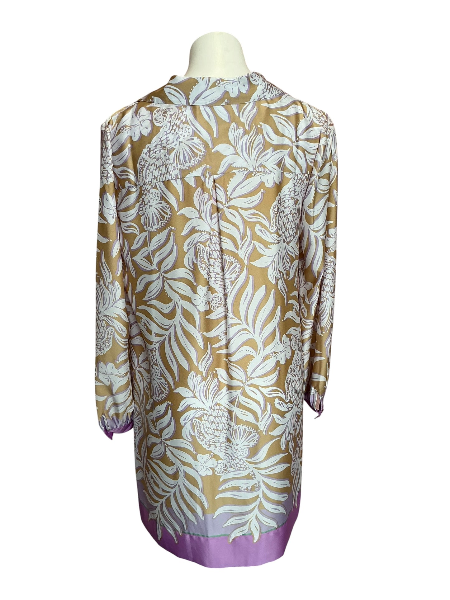 Lilly Pulitzer Iralanne Long Sleeve Popover Shirtdress Rattan Bon Vivants - Size 8