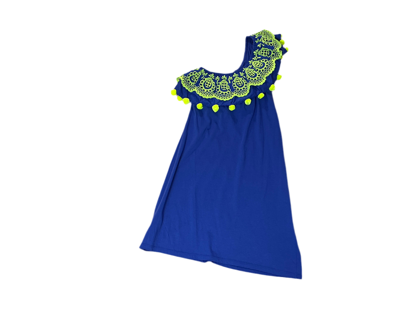 Lilly Pulitzer Idara One-Shoulder Ruffle Dress - Corisca Blue - Size XXS