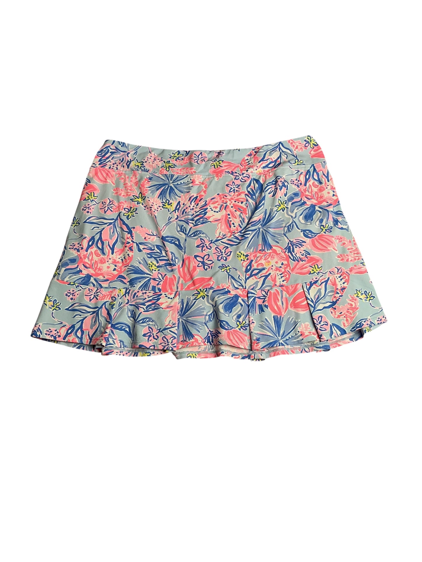 Lilly Pulitzer- Luxletic Zadora High Rise Skort Amalfi Blue Leaf It Wild Size XL
