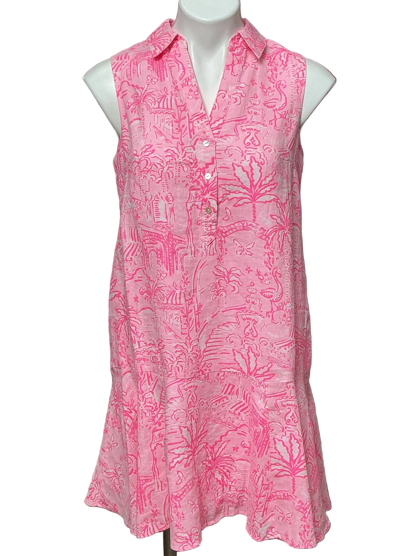 Lilly Pulitzer NWT - Ellowyn Linen Dress - Conch Shell Pink Pennys Playground - Size XS