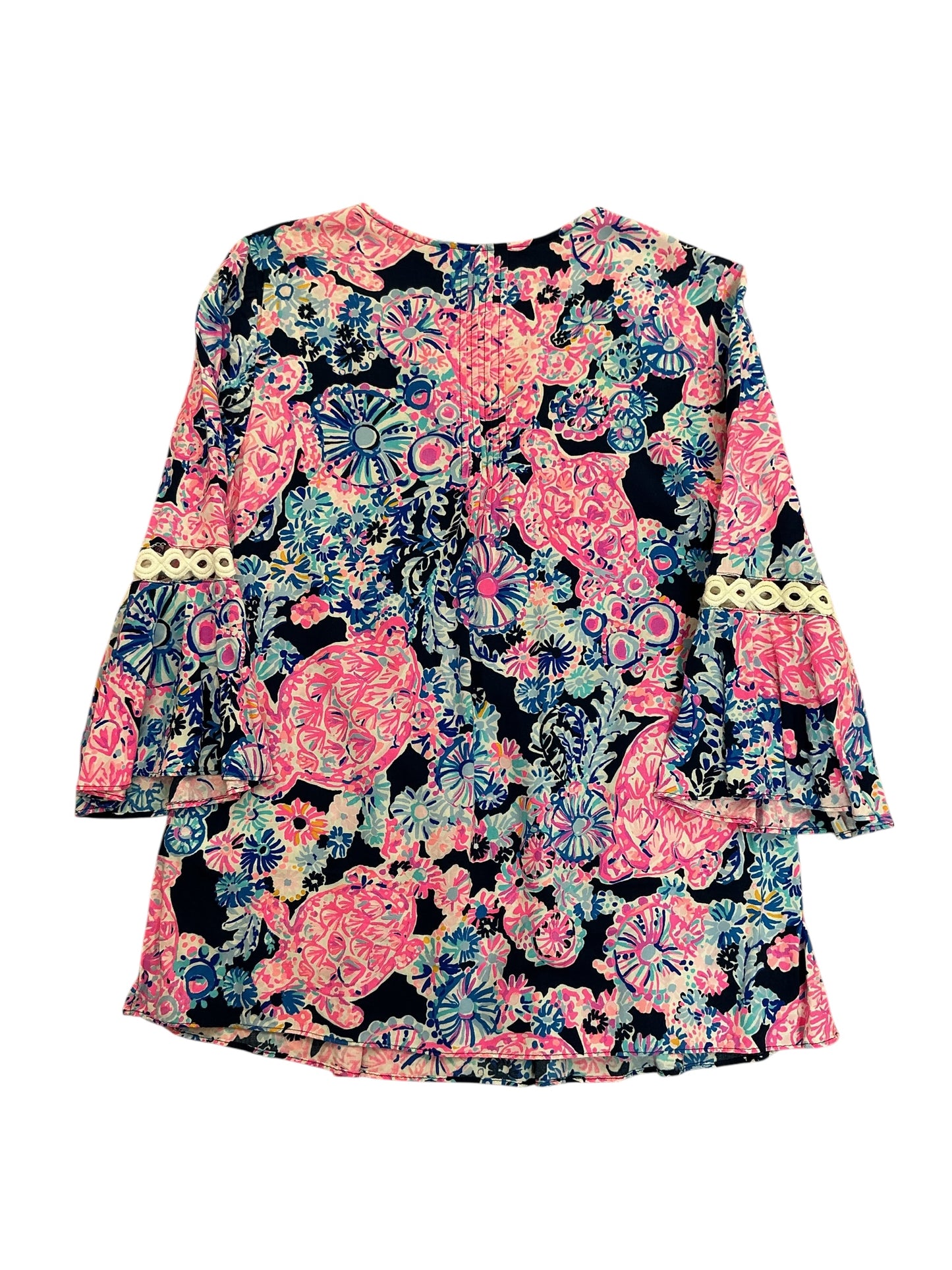 Lilly Pulitzer Hollie Tunic Top High Tide Navy Turtle Amazement - Size S