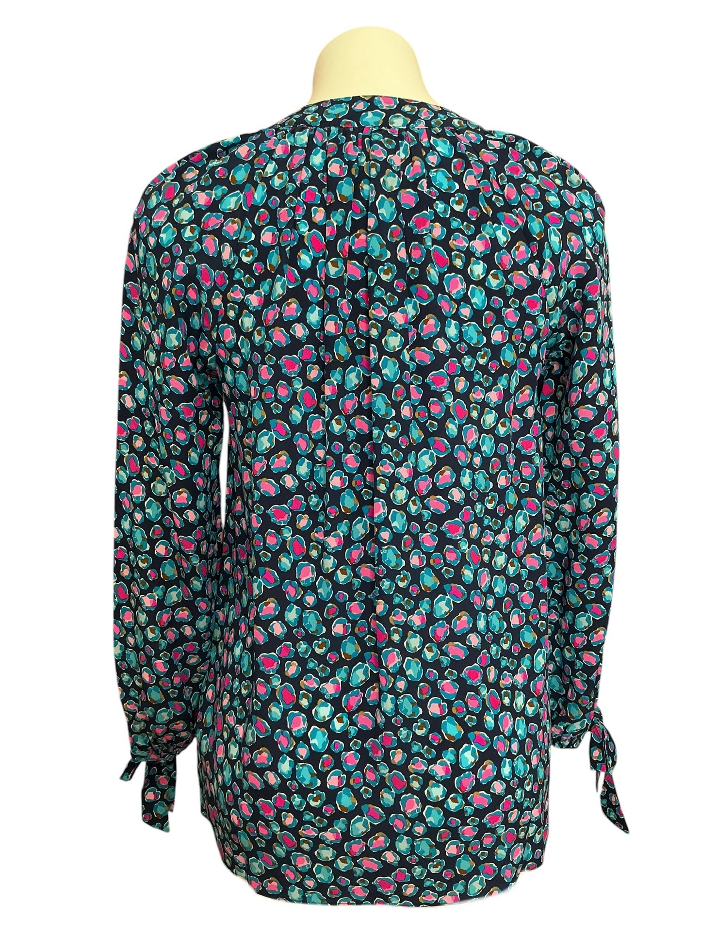 Lilly Pulitzer Esia Top Low Tide Navy Spotted - Size XS