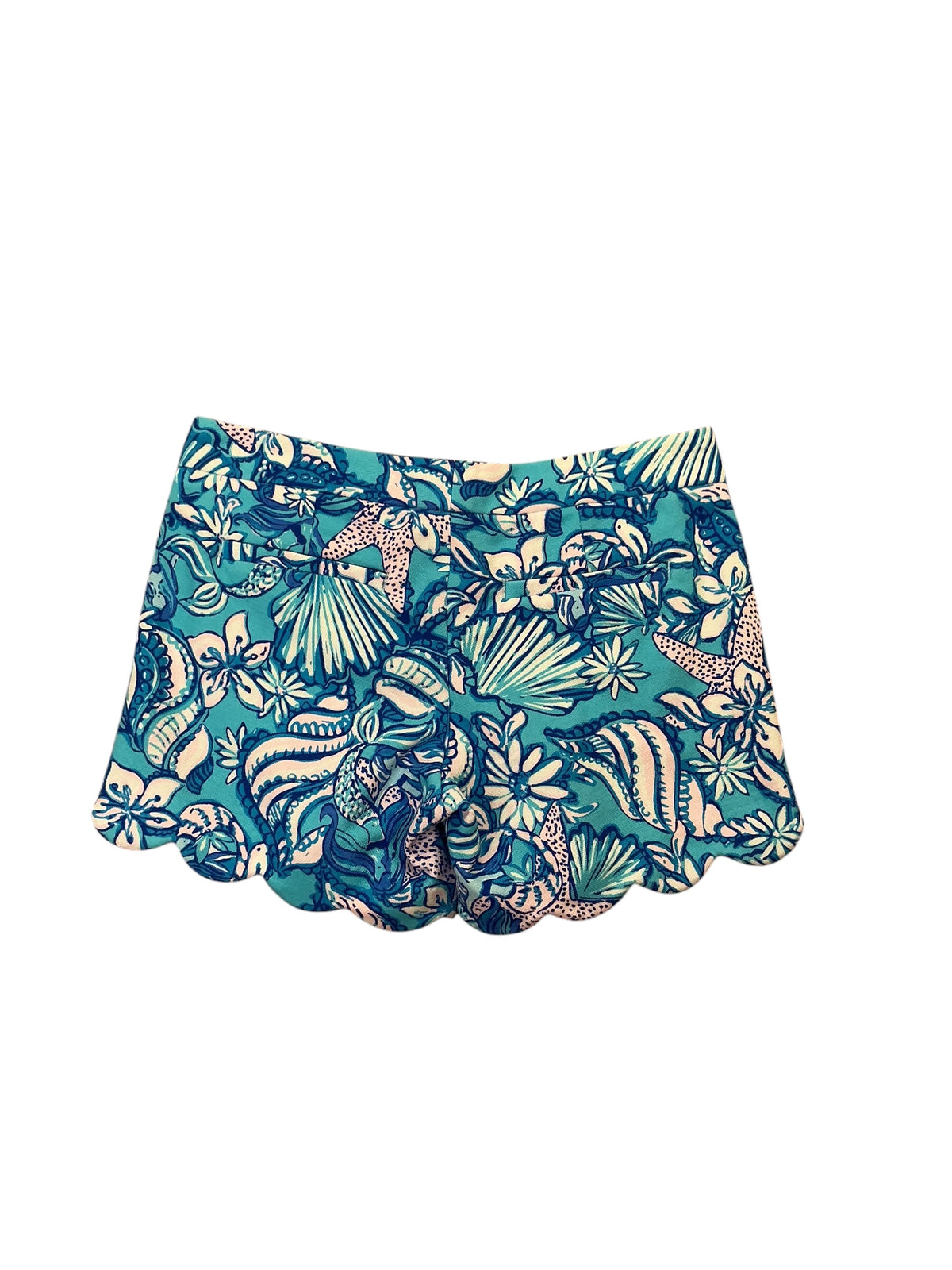 Lilly Pulitzer Buttercup Knit Shorts Amalfi Blue Sound The Sirens - Size 0