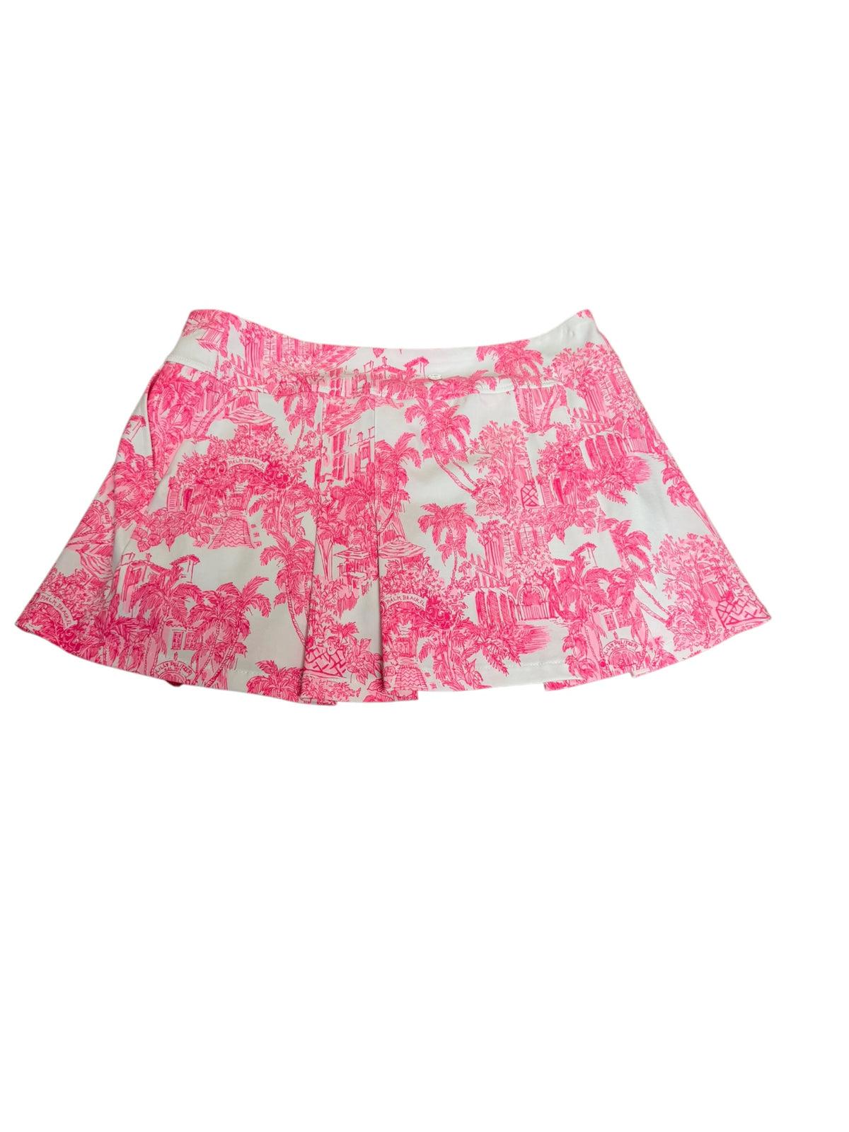 Lilly Pulitzer Luxletic Malaga Skort Resort White Palm Beach Anniversary Toile - Size 14